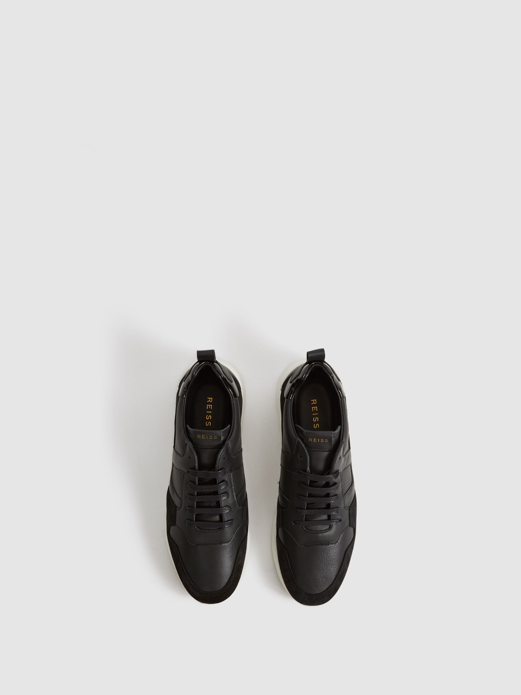 Leather Trainers in Black - Image 4 of 5