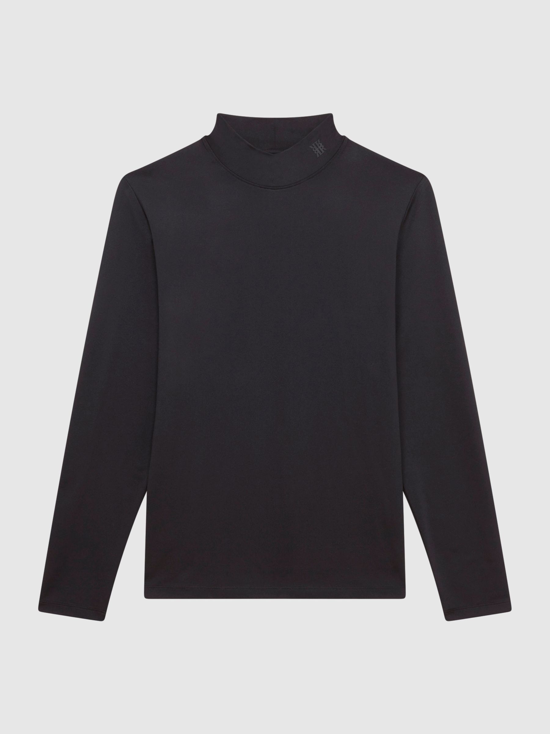 Stand Turtle Neck Jersey Top in Black - Image 2 of 5