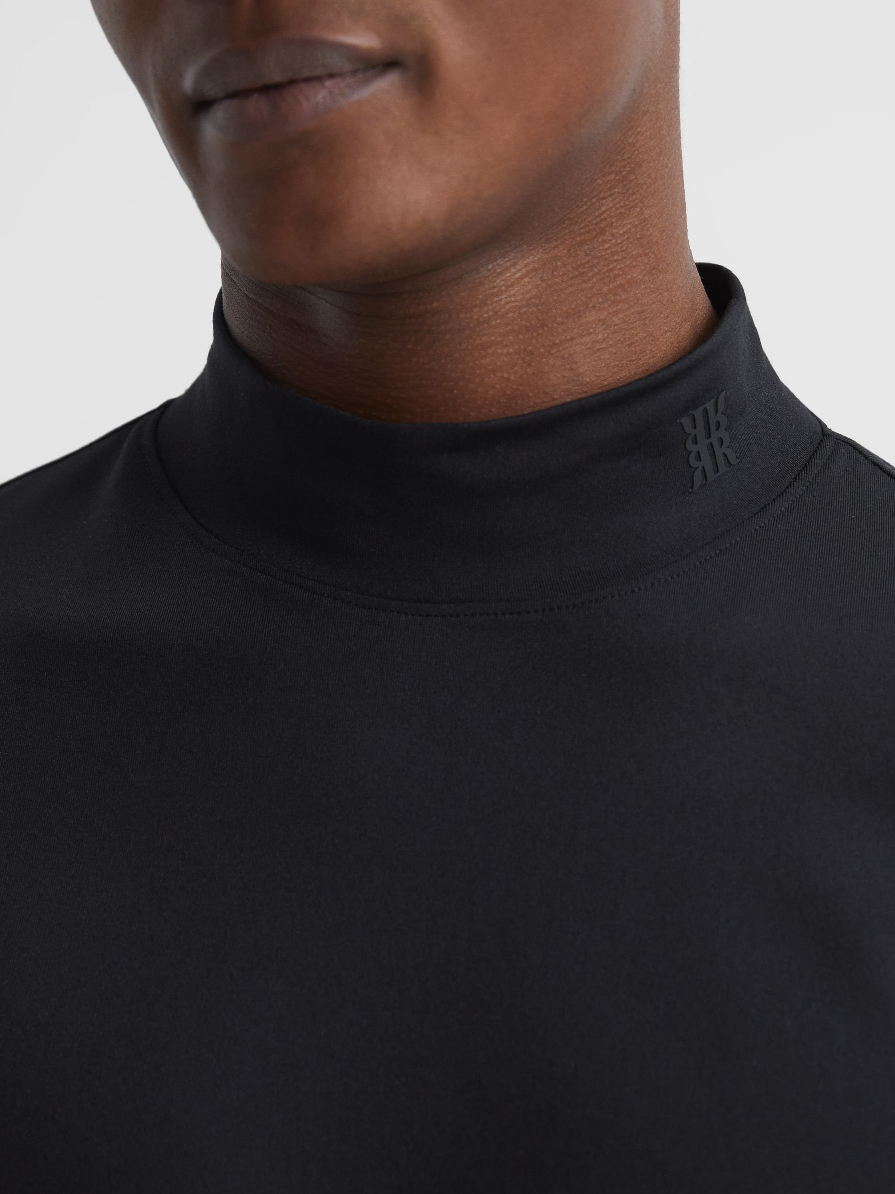 Stand Turtle Neck Jersey Top in Black - Image 4 of 5
