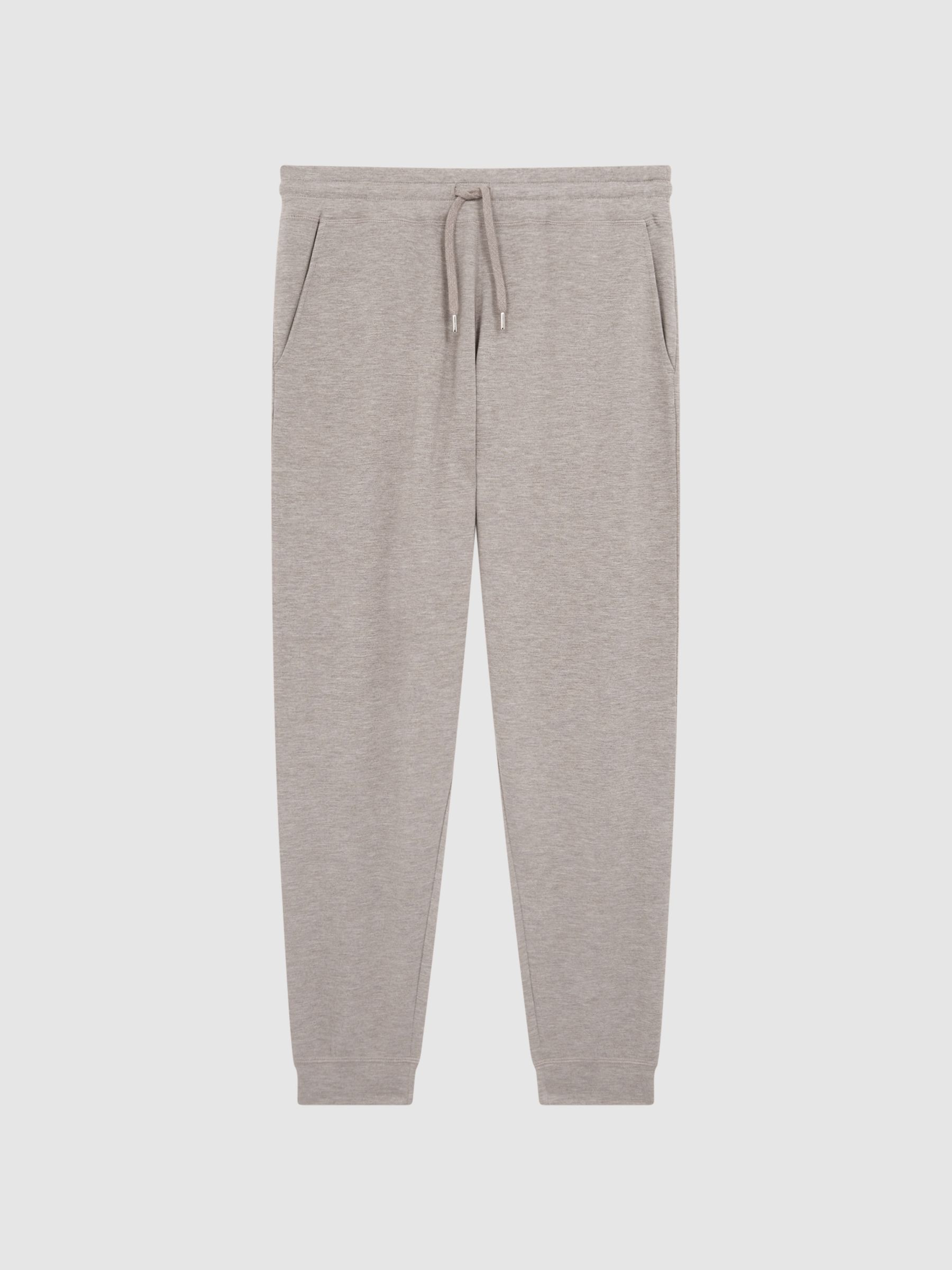 Drawstring Joggers in Taupe Melange - Image 2 of 5