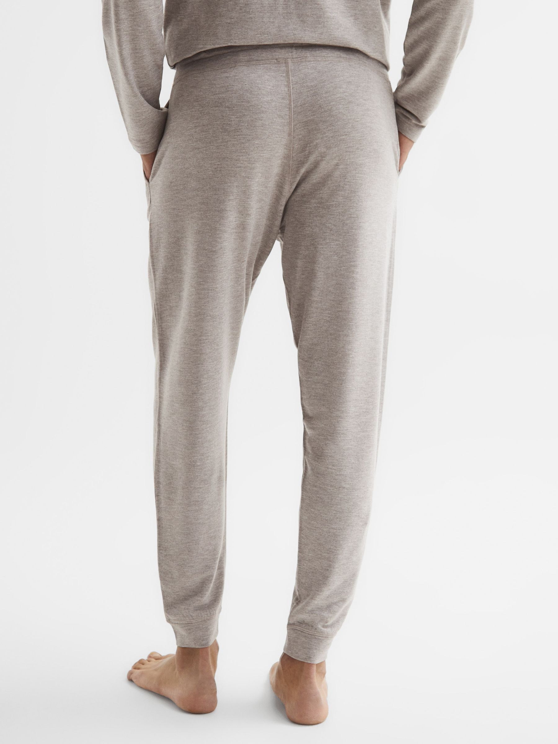 Drawstring Joggers in Taupe Melange - Image 5 of 5