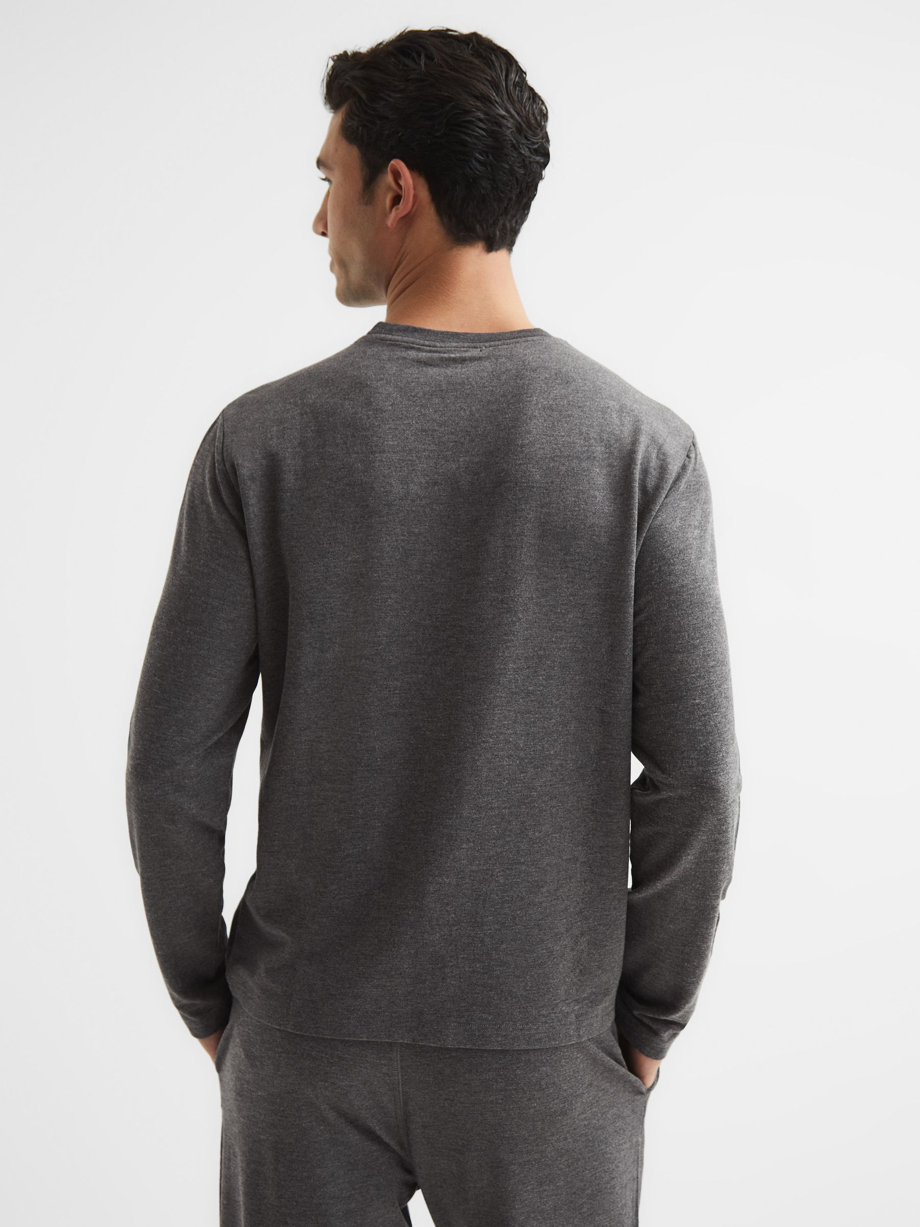 Melange Crew Neck Jumper in Dark Grey Melange - Image 5 of 5