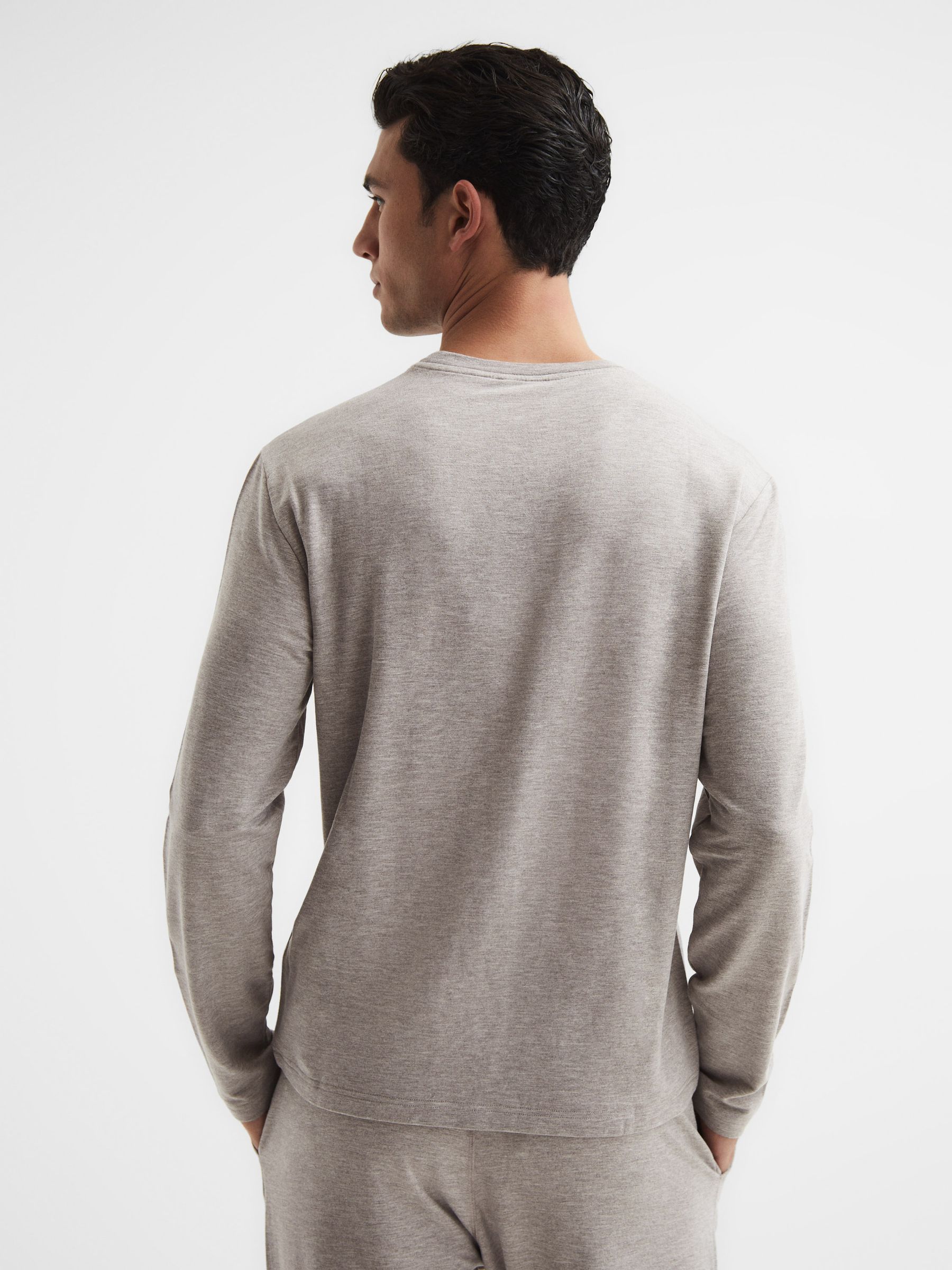 Melange Crew Neck Jumper in Taupe Melange - Image 6 of 6
