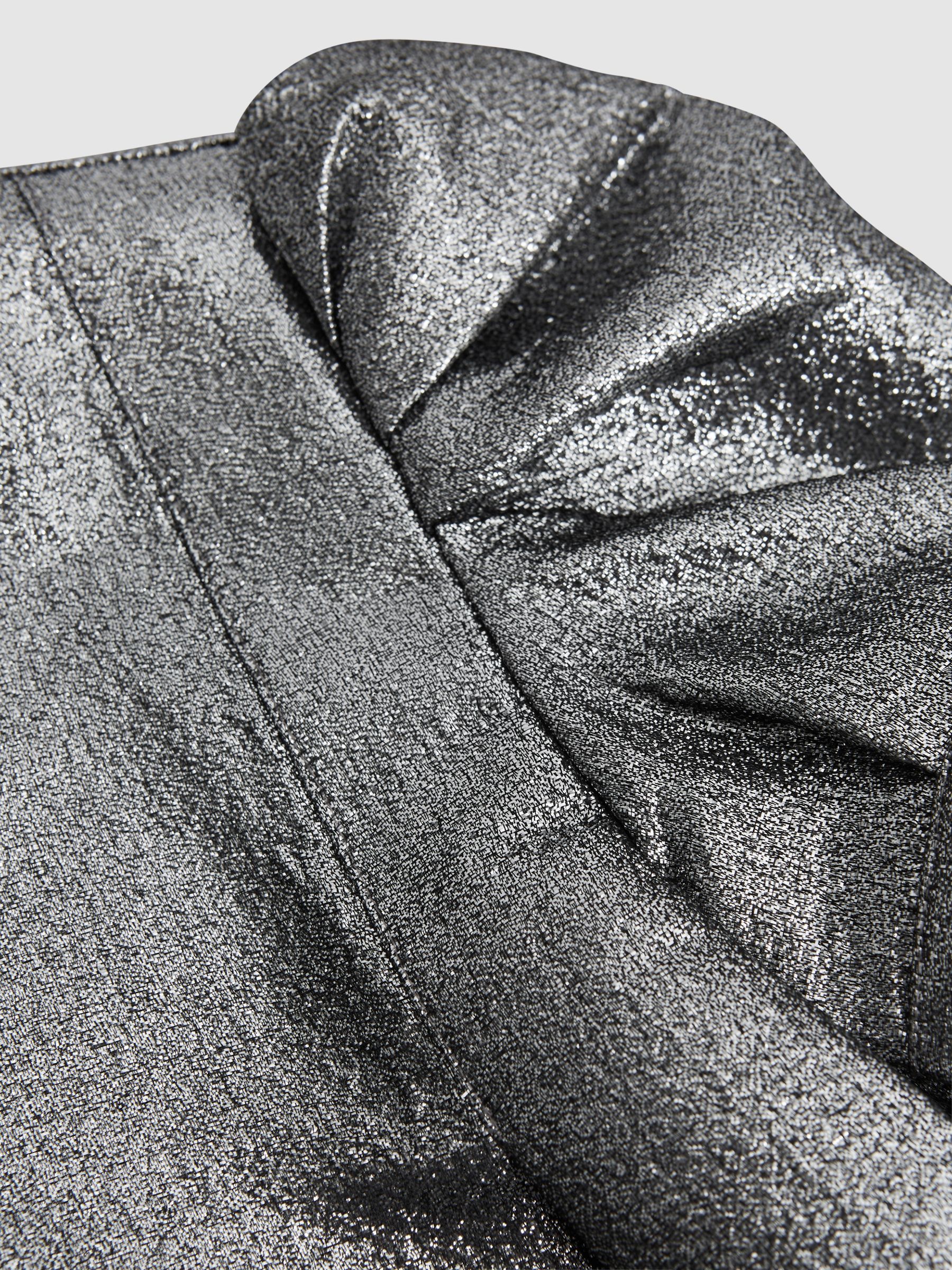 4-9 yrs Metallic Shoulder Detail Dress in Silver - Image 6 of 6