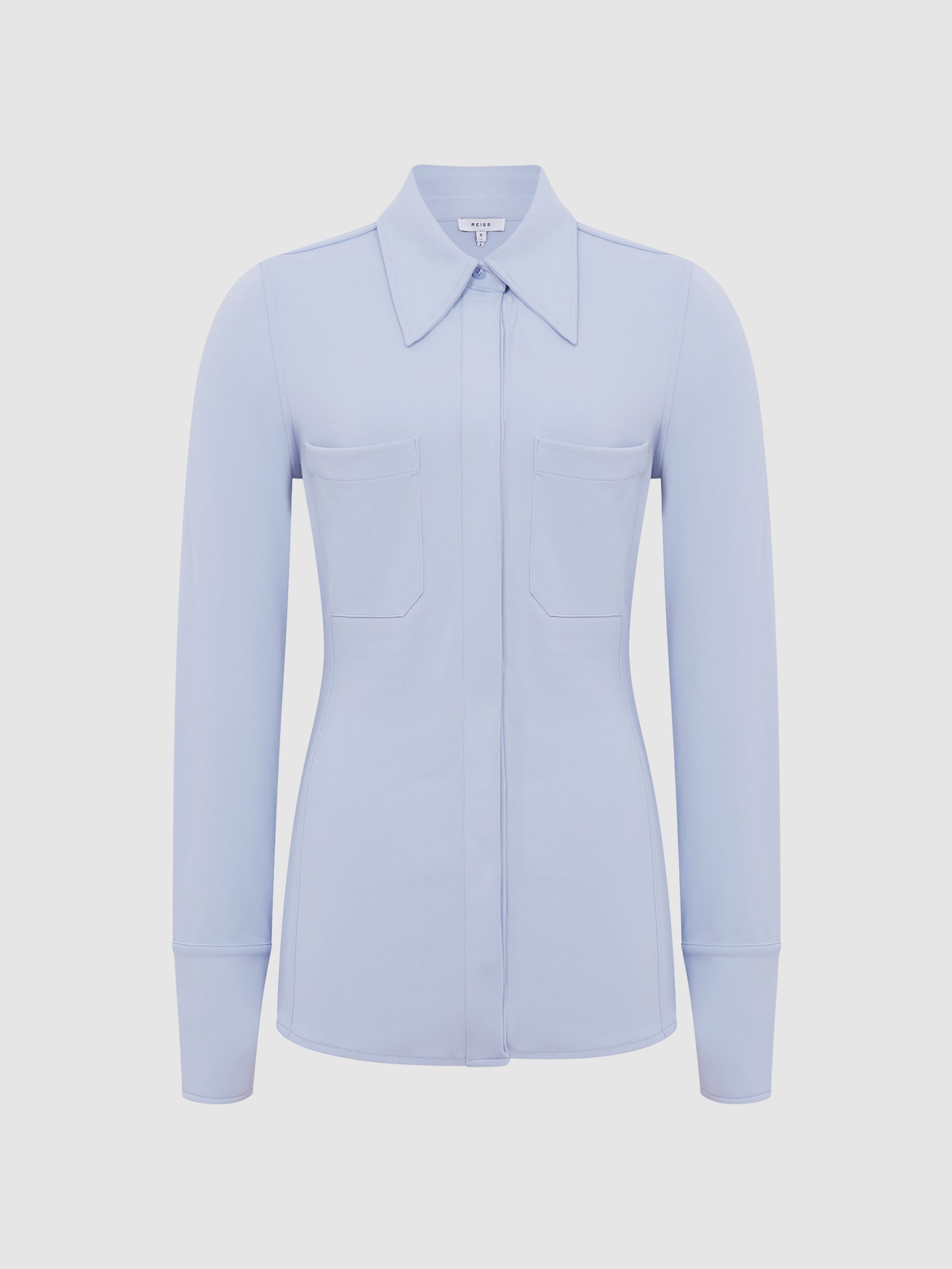 Langärmeliges Hemd aus Jersey, Blau - Bild 2 von 7