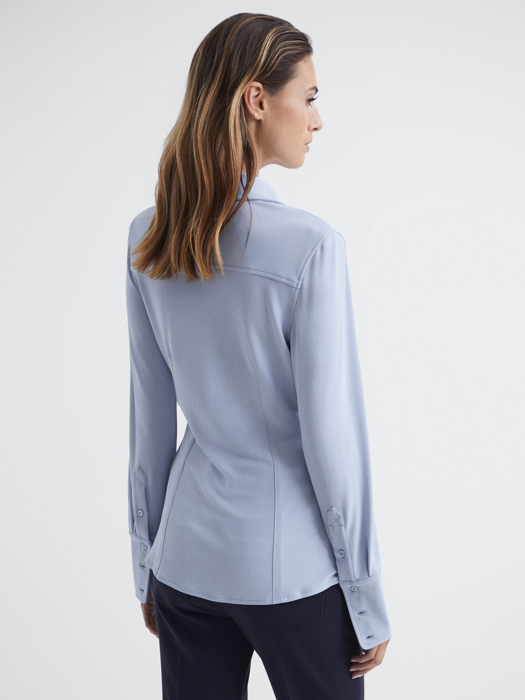 Langärmeliges Hemd aus Jersey, Blau - Bild 5 von 7