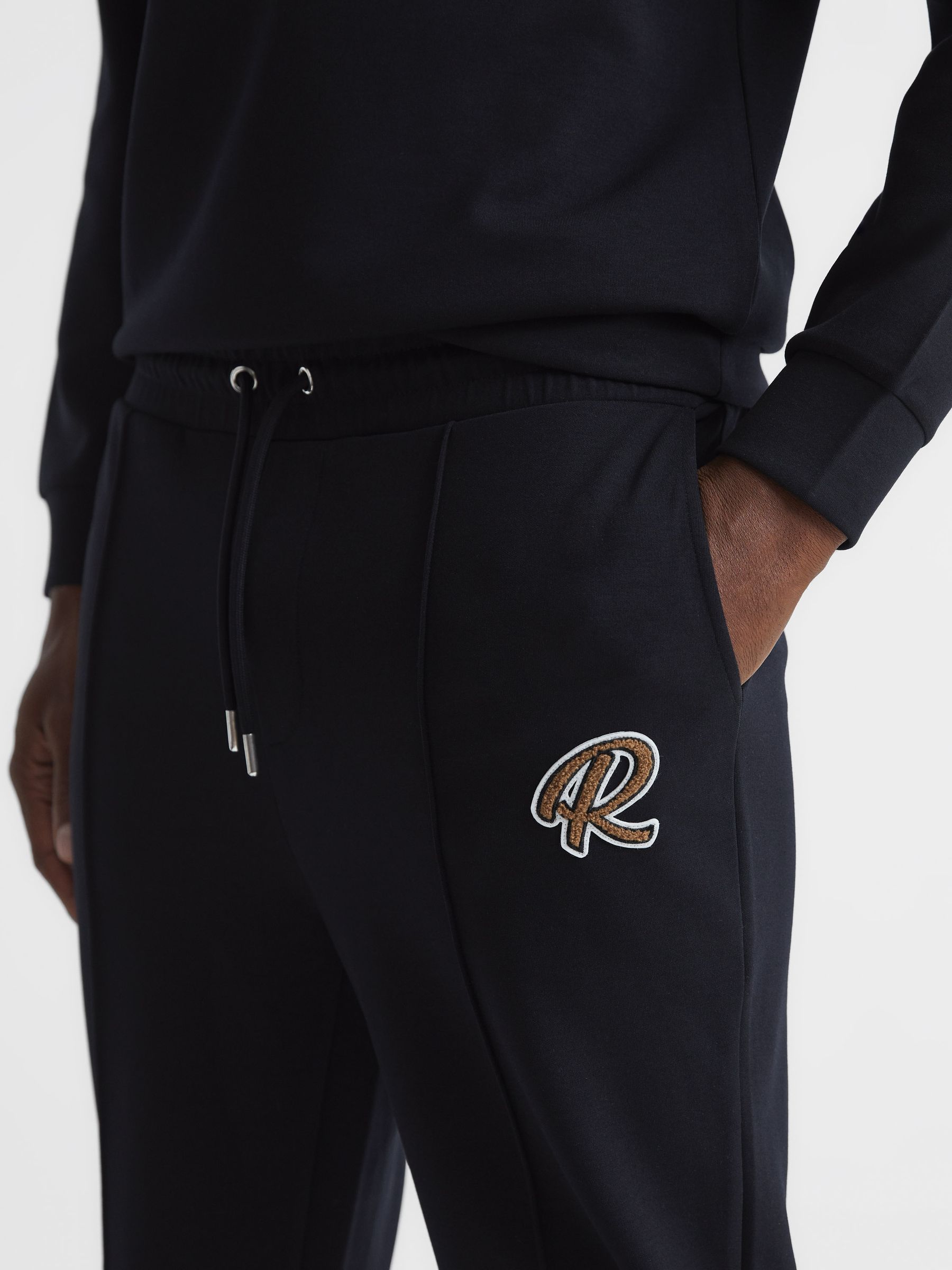 Logo Drawstring Loungewear Joggers in Navy - Image 4 of 5