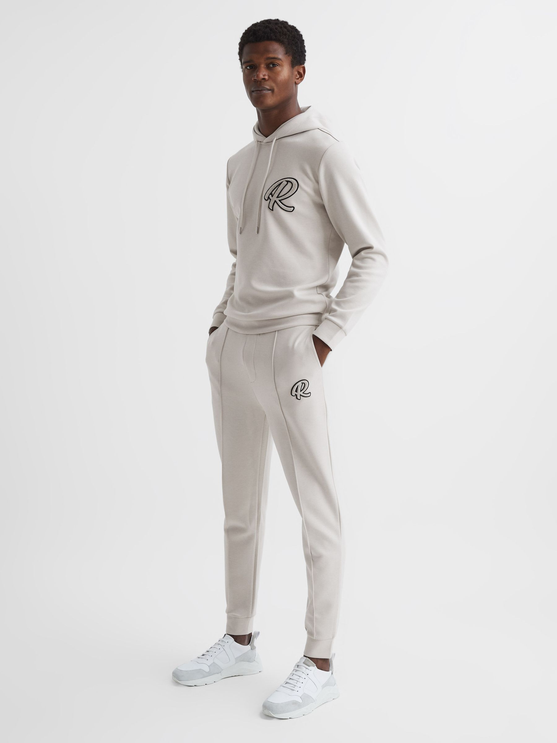 Logo Drawstring Loungewear Joggers in Off White - Image 3 of 6