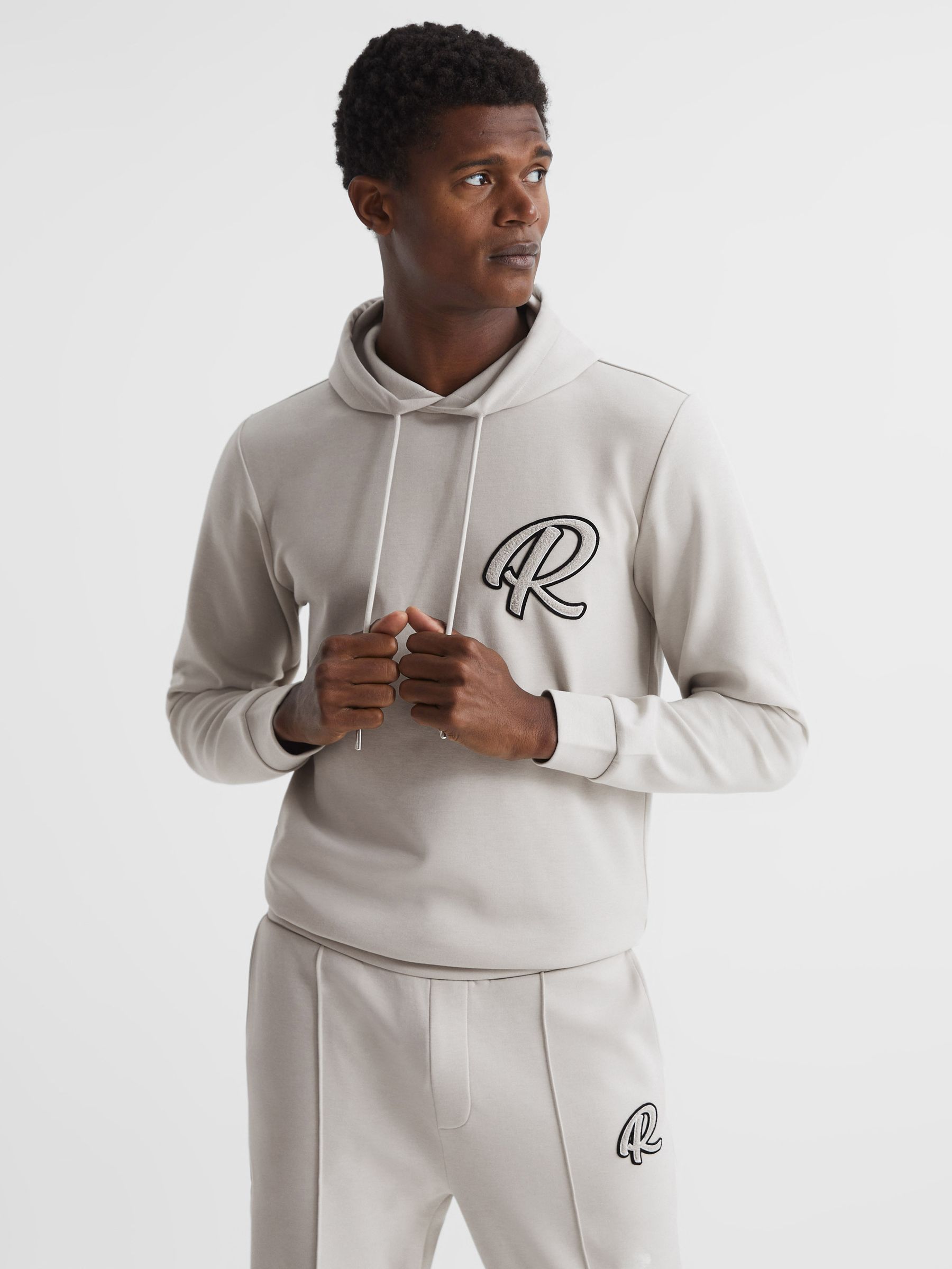Logo Loungewear Hoodie in Off White - Image 1 of 11