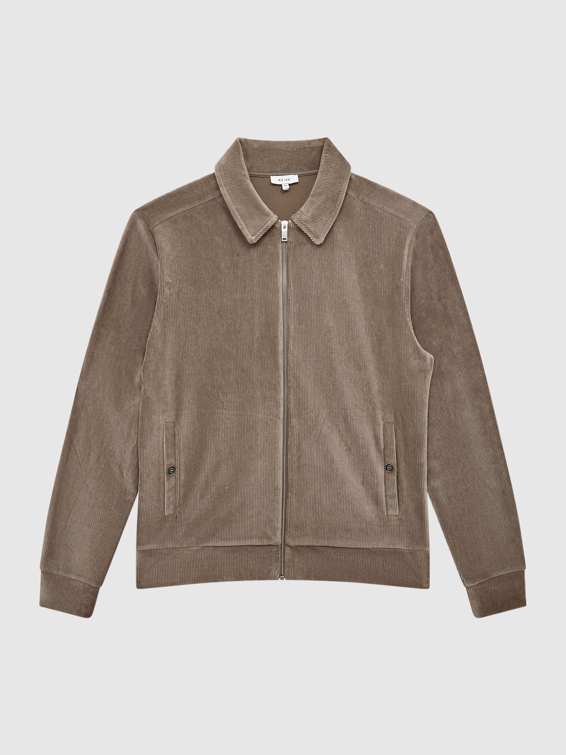Corduroy Track Jacket in Mocha - Image 2 of 6