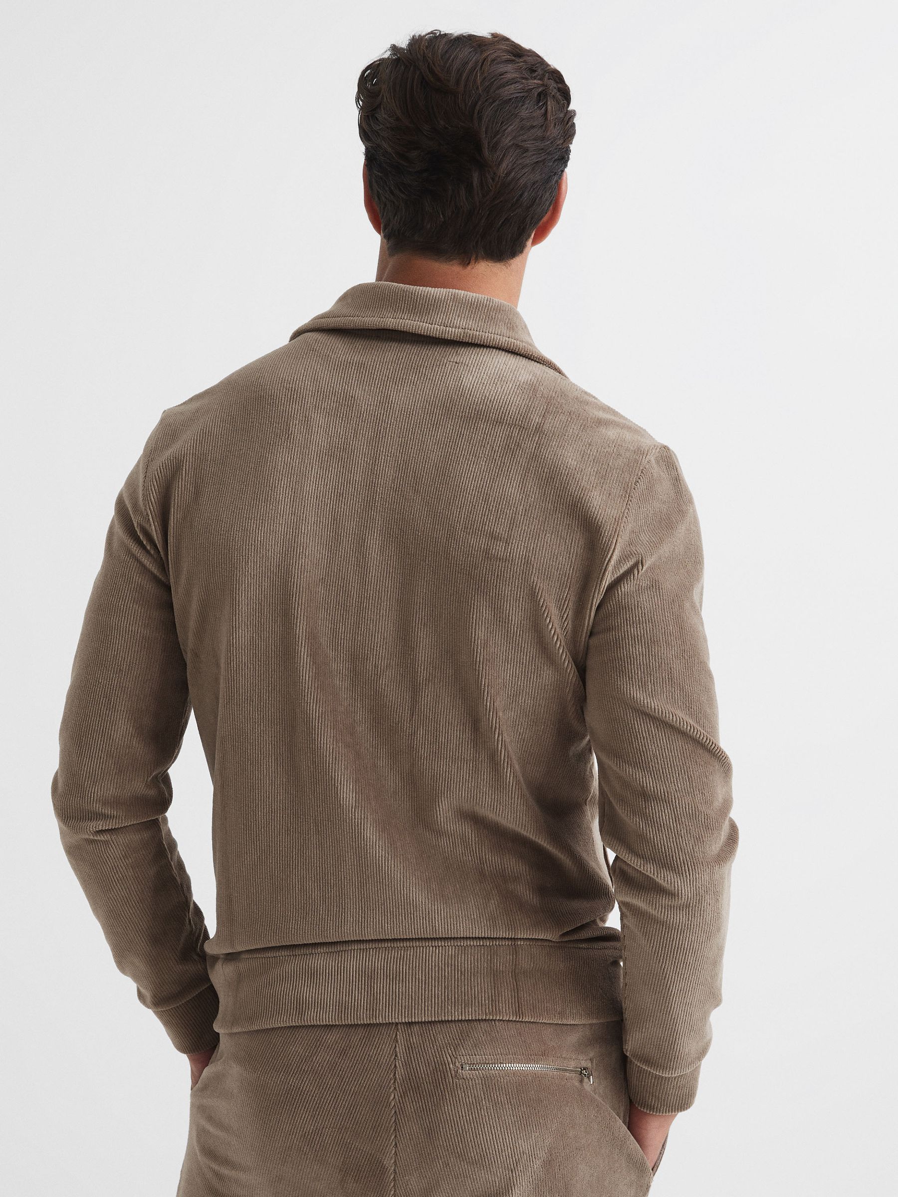 Corduroy Track Jacket in Mocha - Image 5 of 6