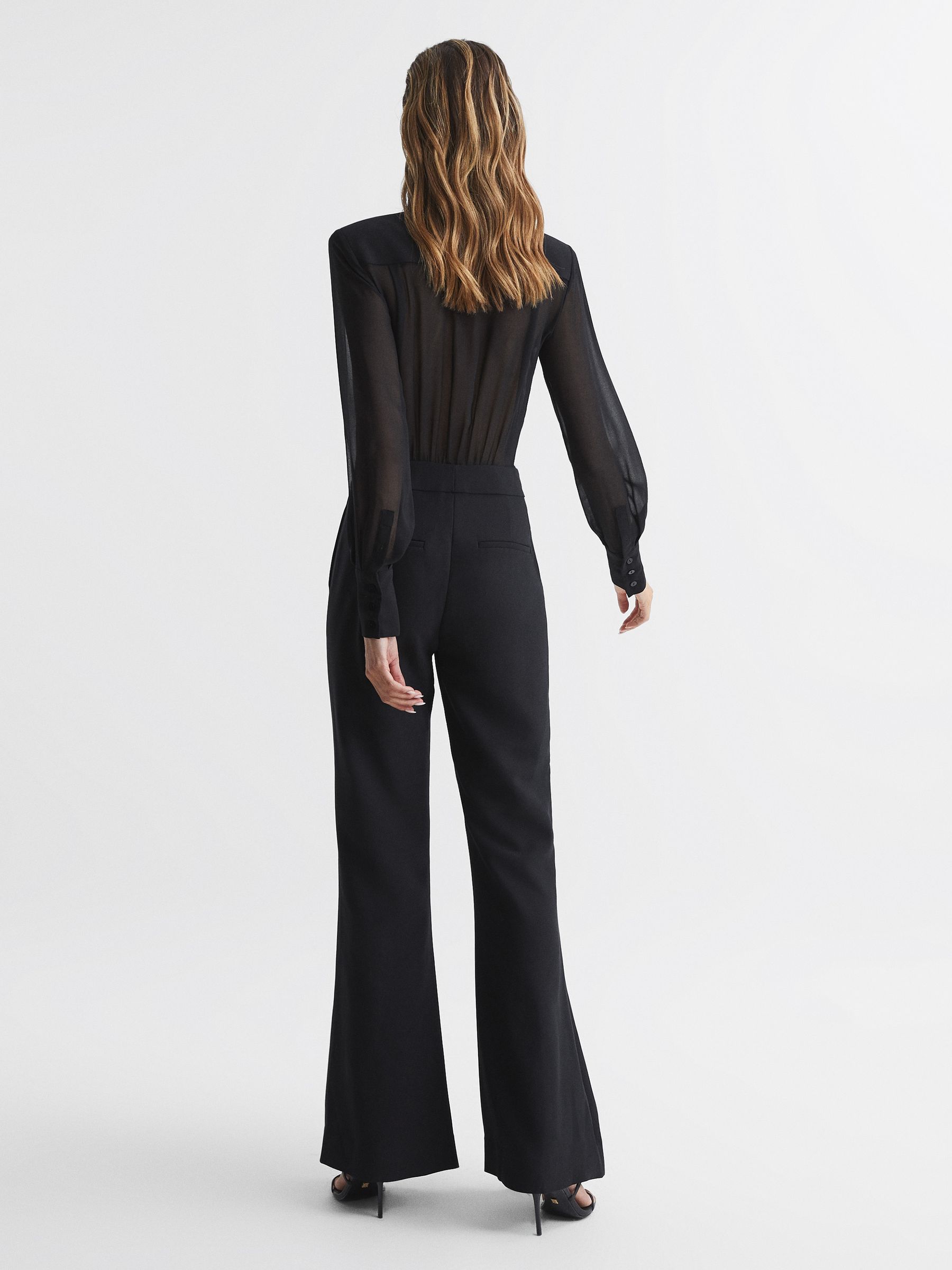 Petite Tuxedo Jumpsuit in Black - Image 5 of 10