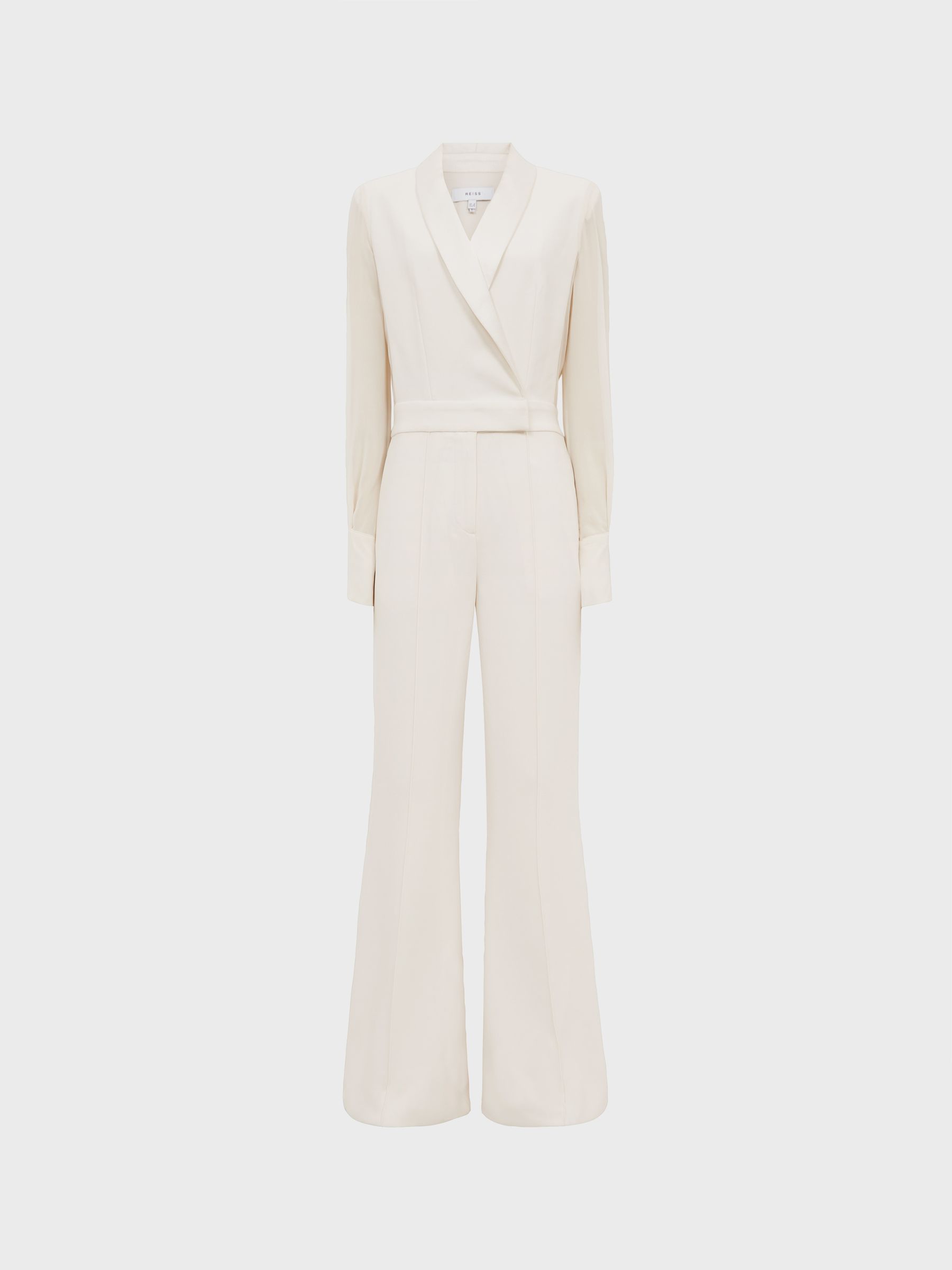 Petite Tuxedo Jumpsuit in Ivory - Image 2 of 8 Petite Tuxedo Jumpsuit in Ivory - Image 2 of 8