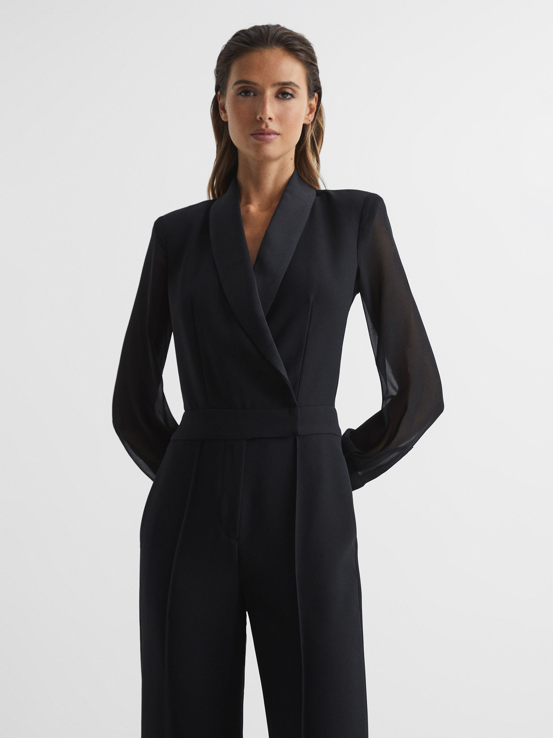 Tuxedo Jumpsuit in Black - Image 7 of 8
