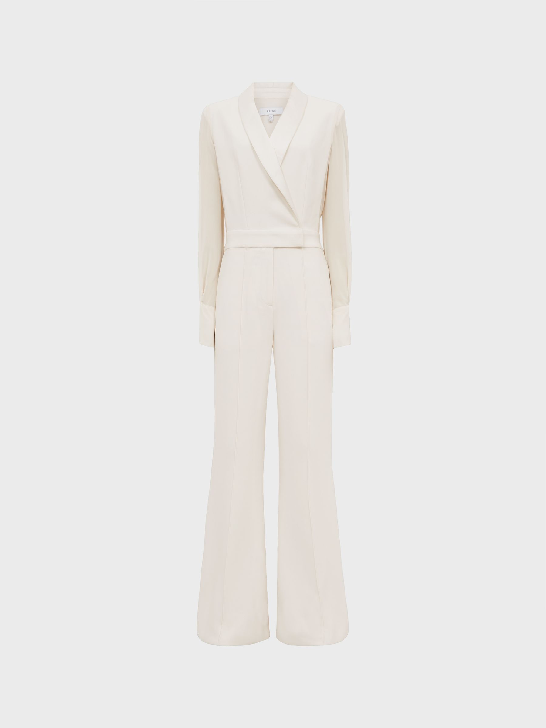 Tuxedo Jumpsuit in Ivory - Image 2 of 3 Tuxedo Jumpsuit in Ivory - Image 2 of 3