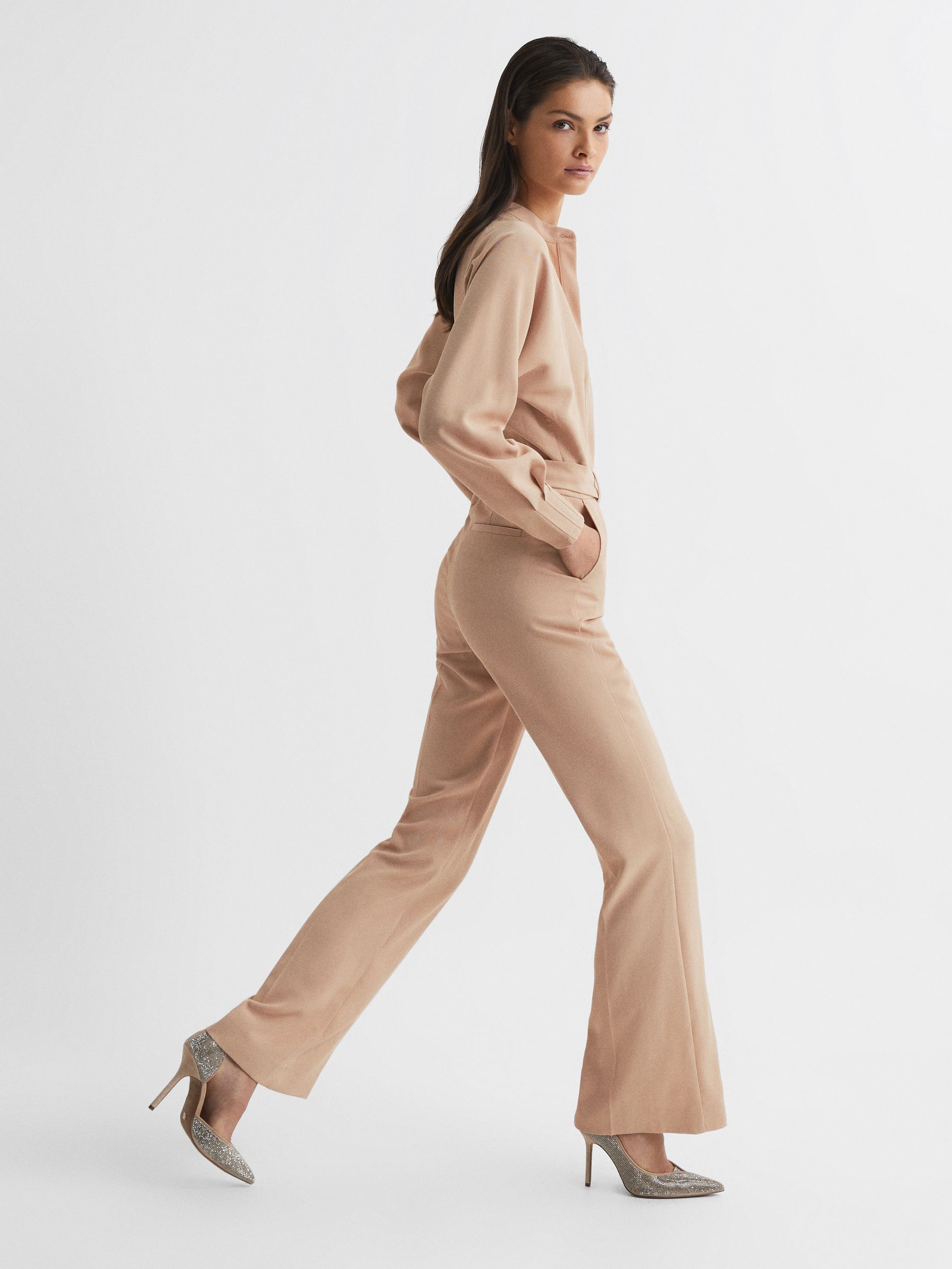 Tenger - Nude jumpsuit met wijde pijpen - Image 6 of 7