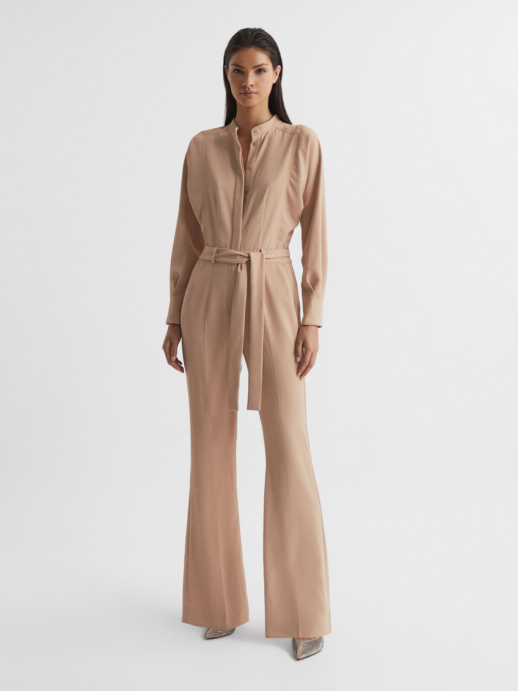 Wide Leg Jumpsuit in Nude - Image 3 of 7