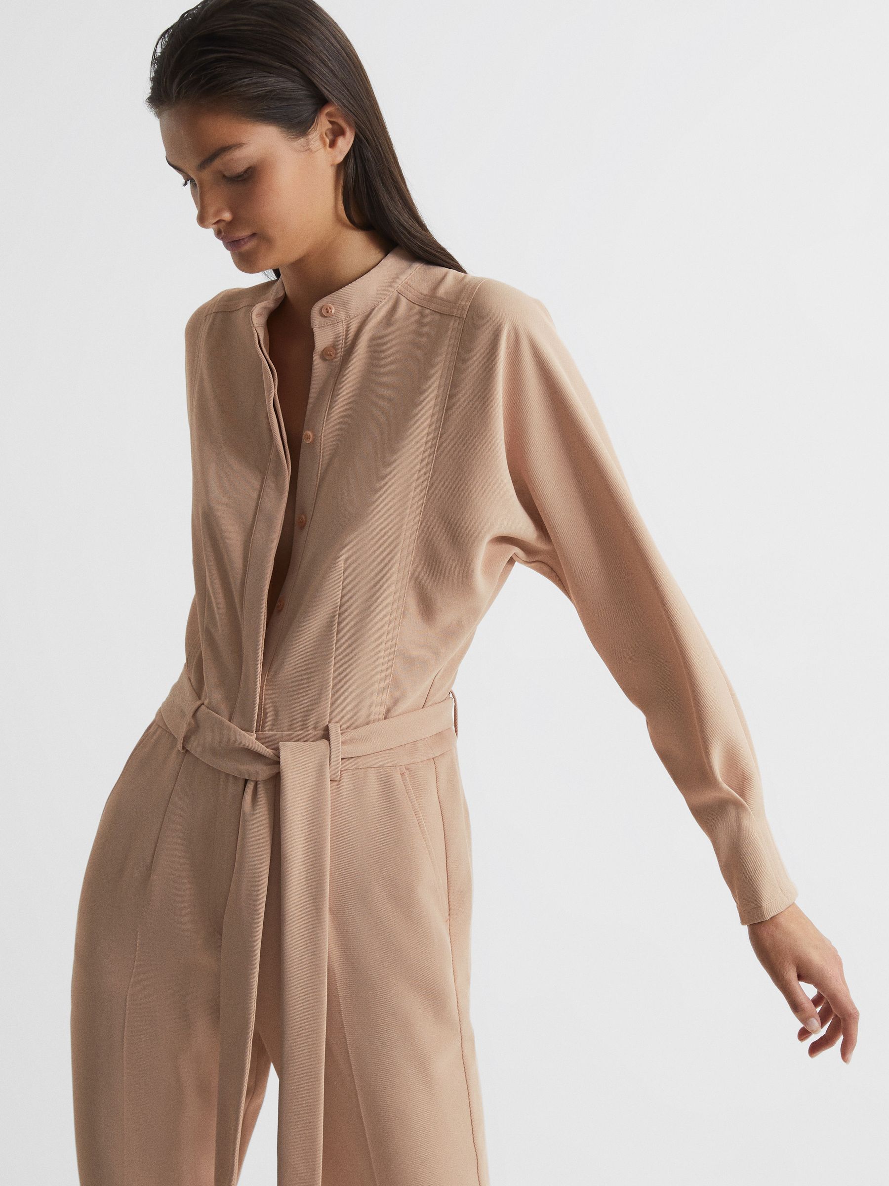 Wide Leg Jumpsuit in Nude - Image 4 of 7