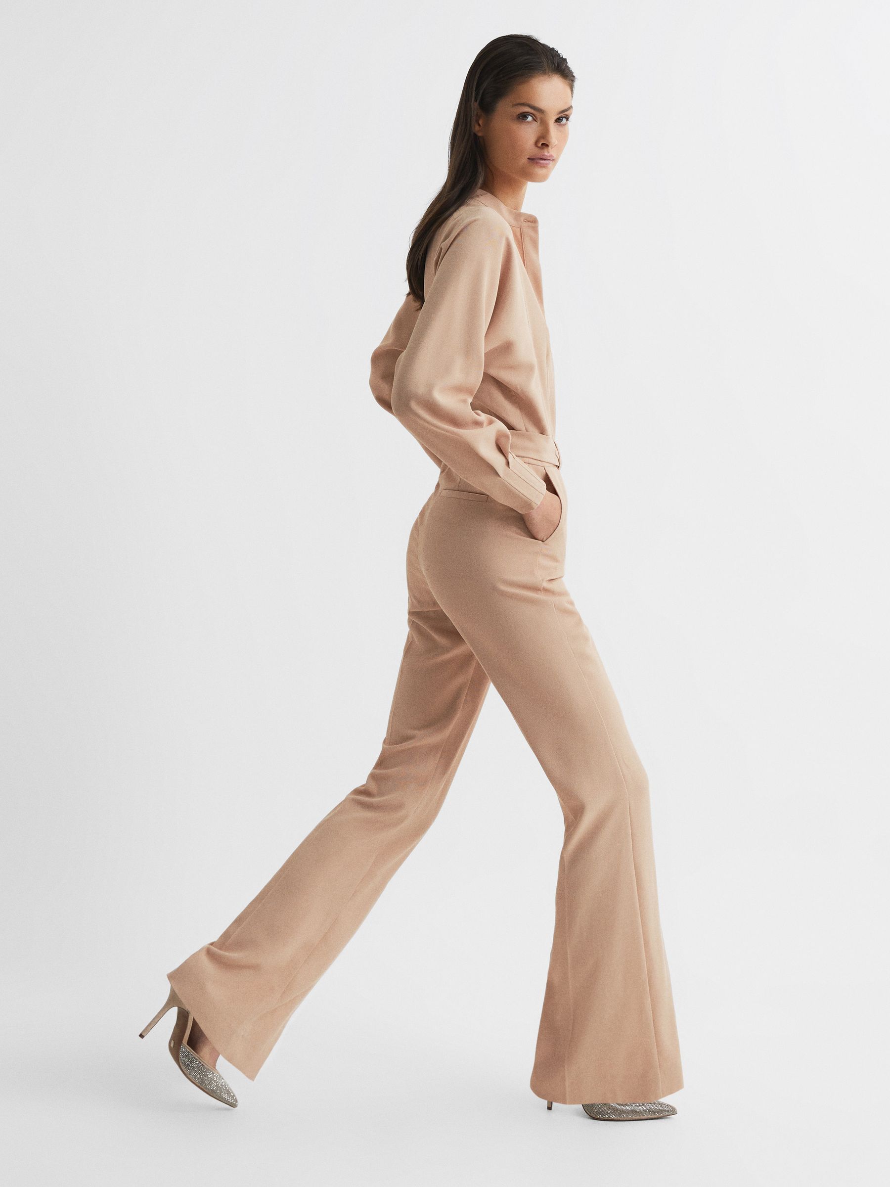 Wide Leg Jumpsuit in Nude - Image 6 of 7