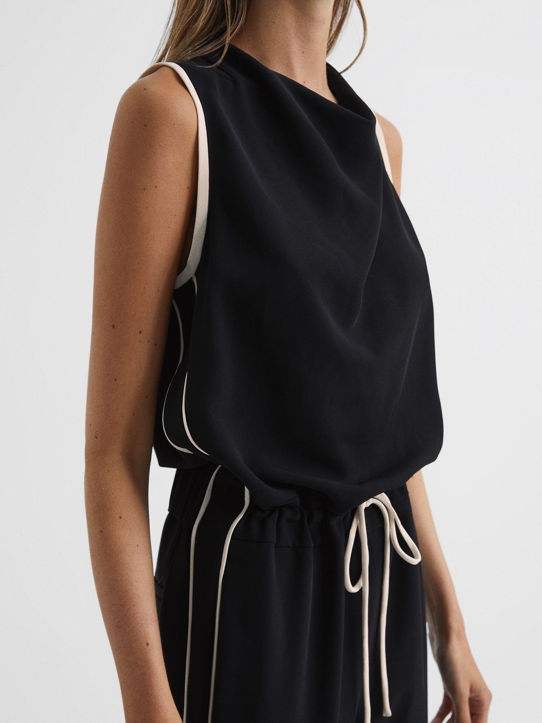 Side Stripe Jumpsuit in Black/White - Image 4 of 6