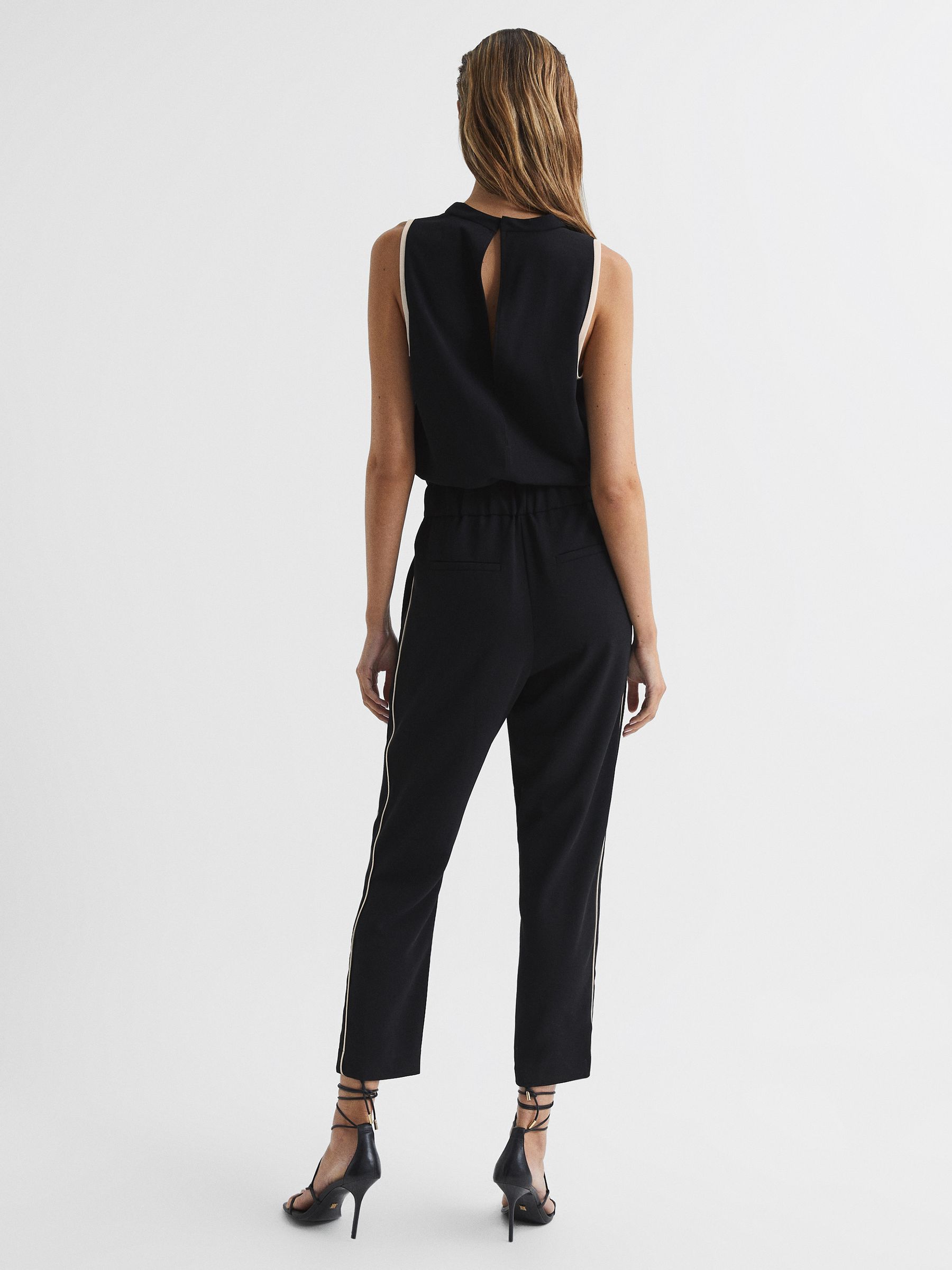 Side Stripe Jumpsuit in Black/White - Image 5 of 6
