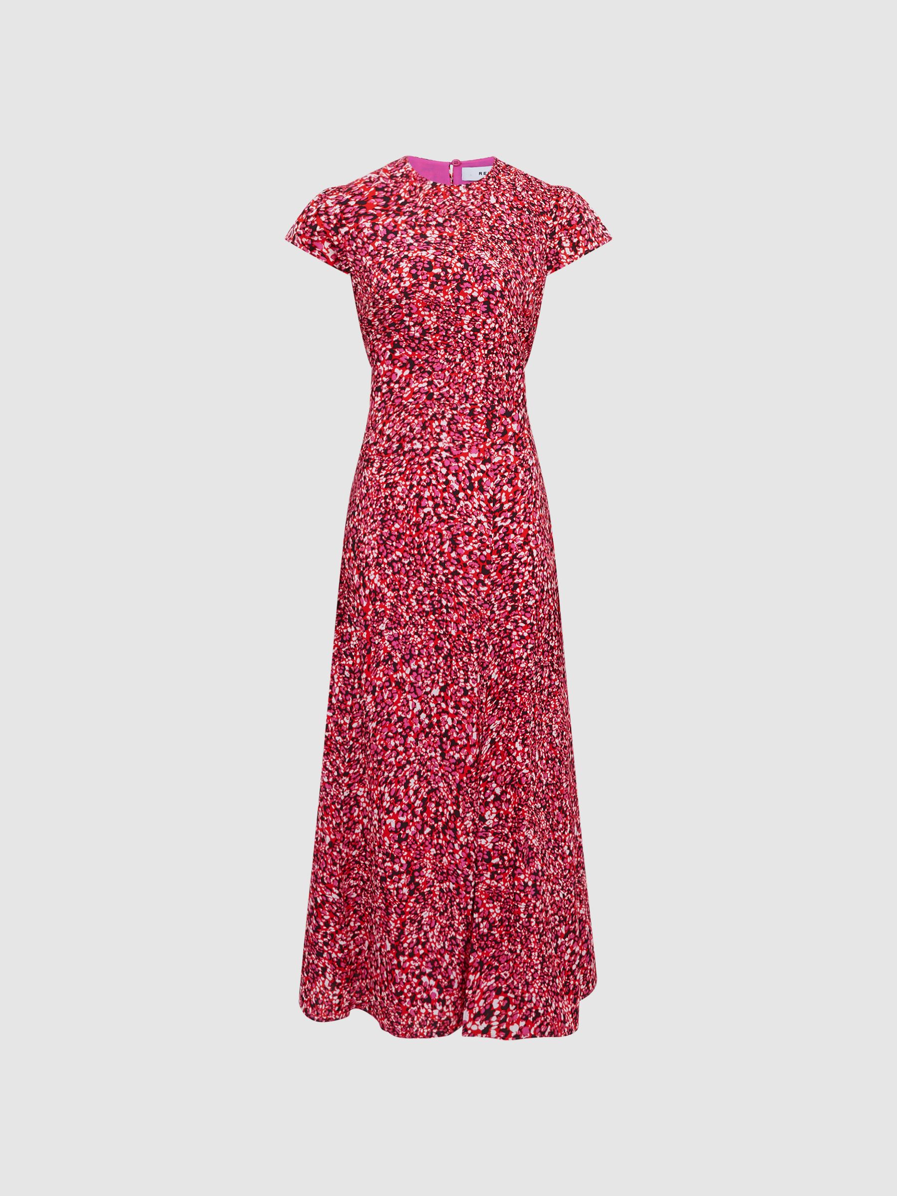 Cut Out Back Midi Dress in Red - Image 2 of 7 Cut Out Back Midi Dress in Red - Image 2 of 7