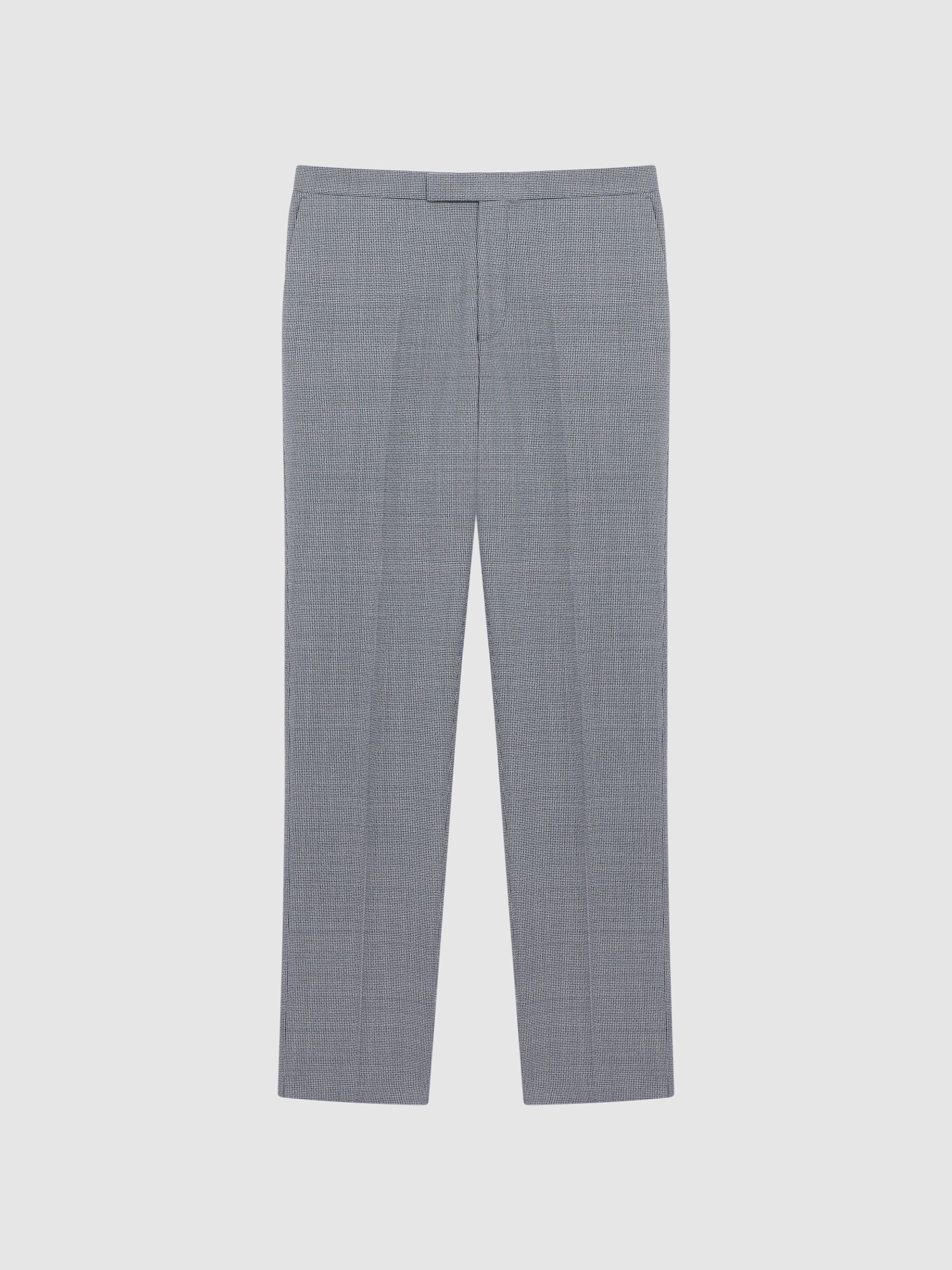 Micro Puppytooth Slim Fit Trousers in Blue - Image 2 of 5