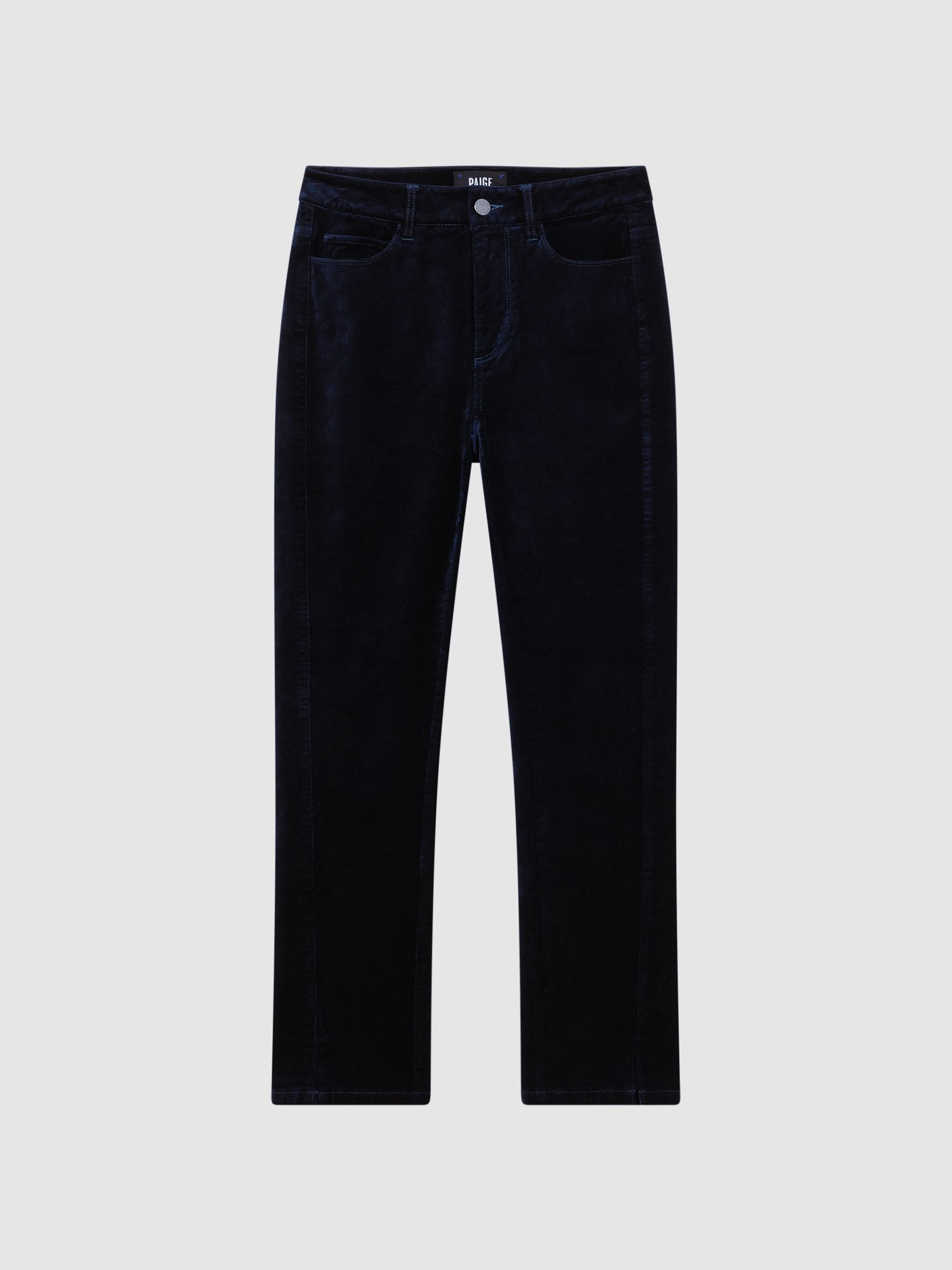 Twisted Seam Velvet Jeans in Dark Navy - Image 2 of 10