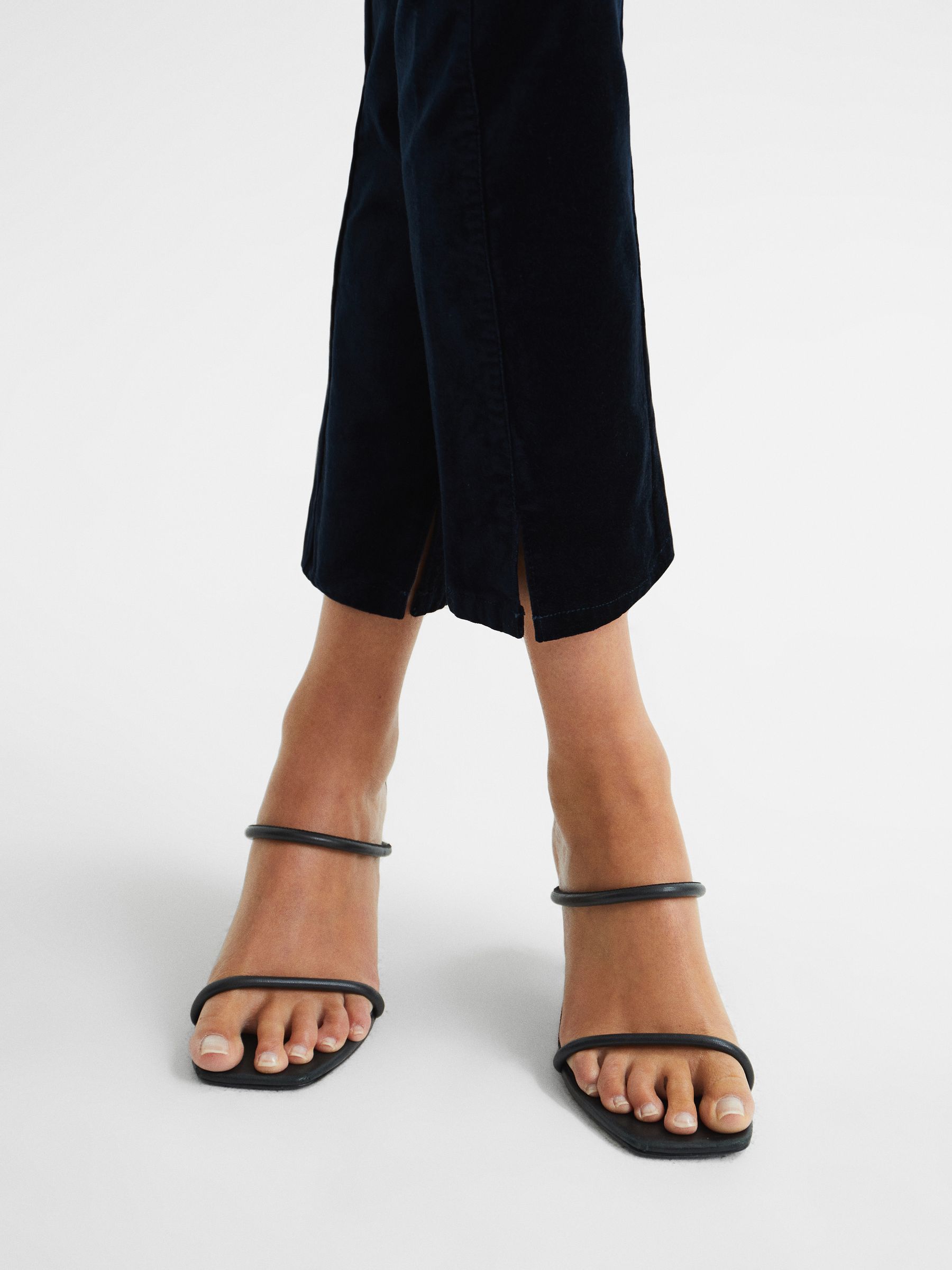 Twisted Seam Velvet Jeans in Dark Navy - Image 5 of 10