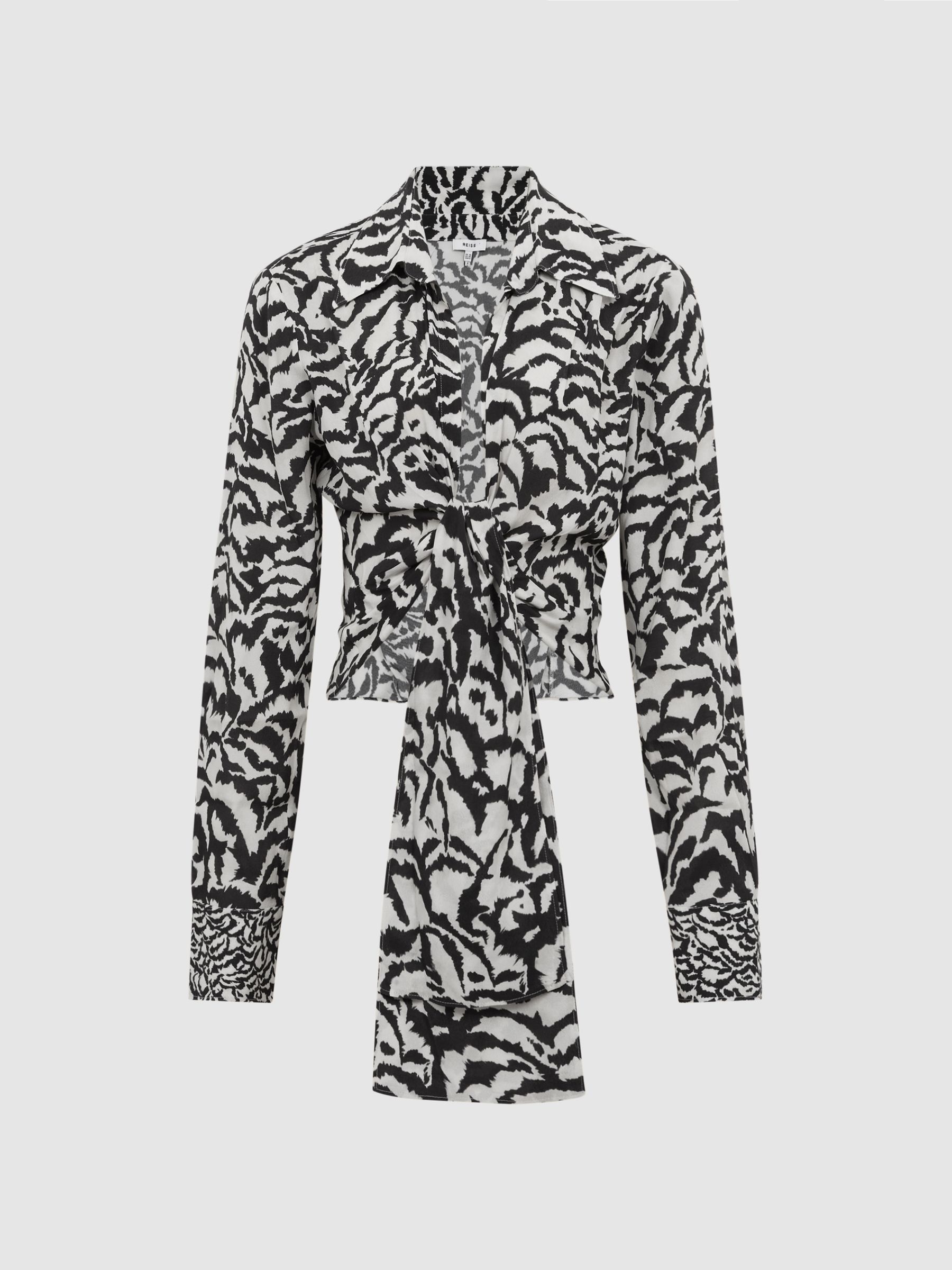 Monochrome Zebra Print Top in Black - Image 2 of 5 Monochrome Zebra Print Top in Black - Image 2 of 5