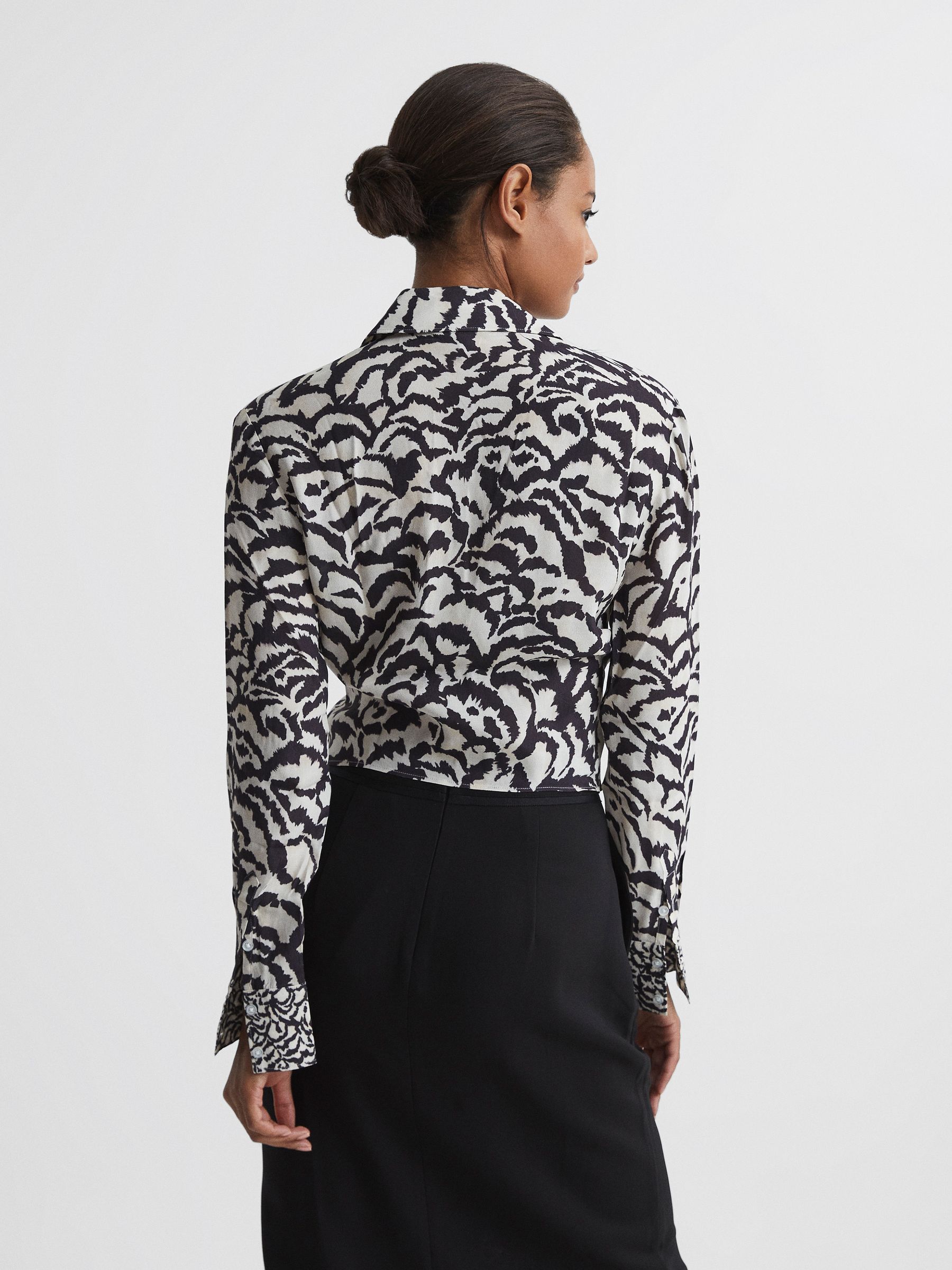 Monochrome Zebra Print Top in Black - Image 5 of 5