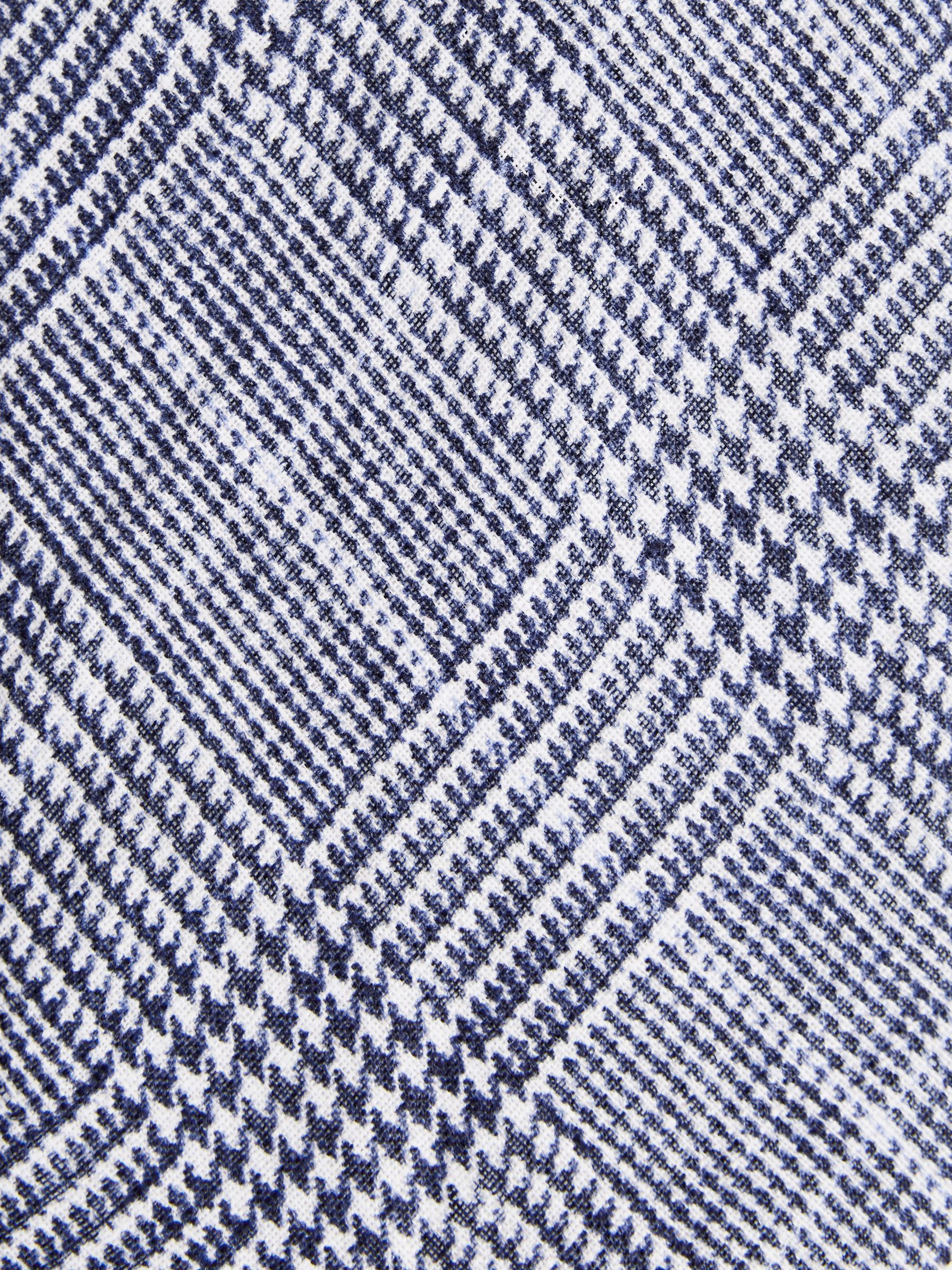 Prince of Wales Check Linen Tie in Airforce Blue - Image 5 of 5