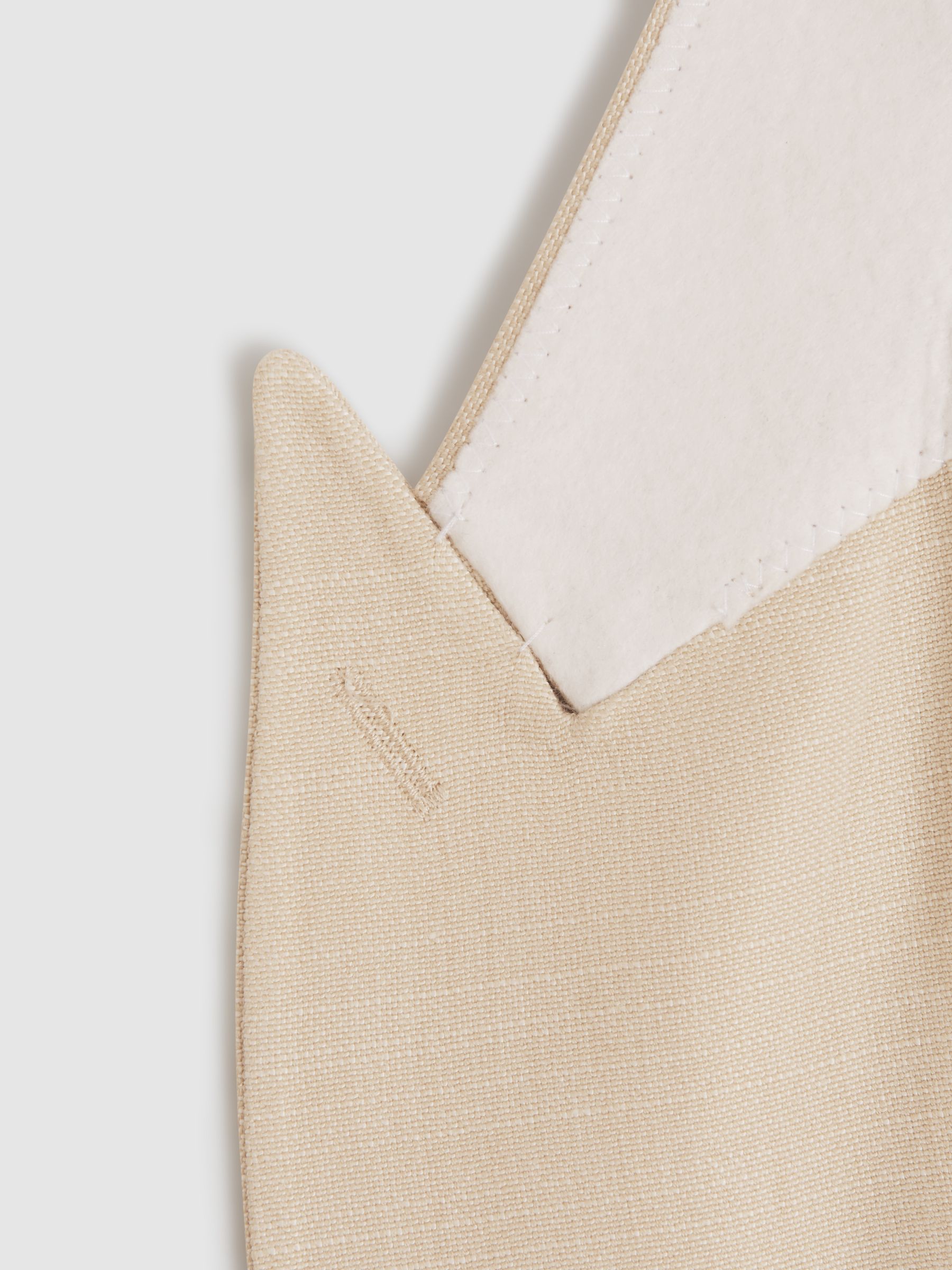 Slim Fit Textured Single Breasted Blazer in Ivory - Image 6 of 7