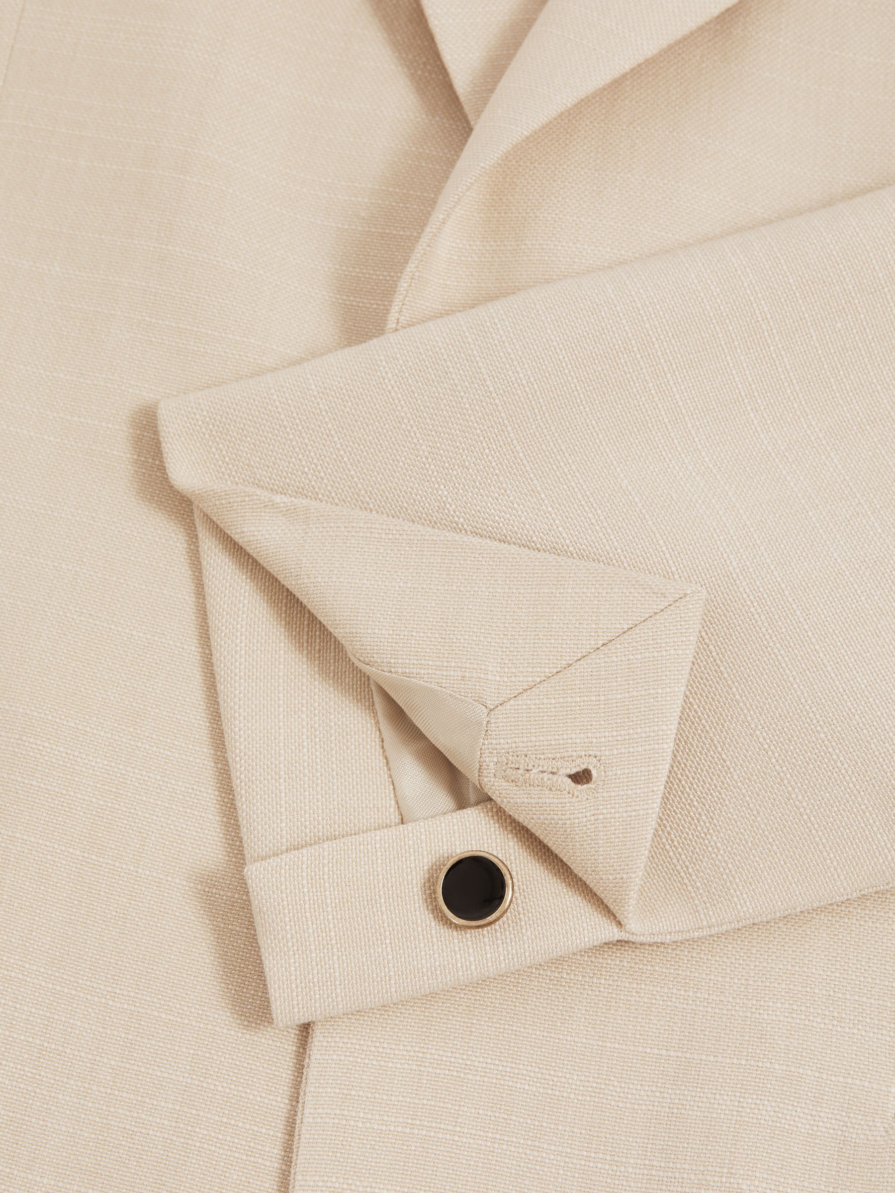 Slim Fit Textured Single Breasted Blazer in Ivory - Image 7 of 7