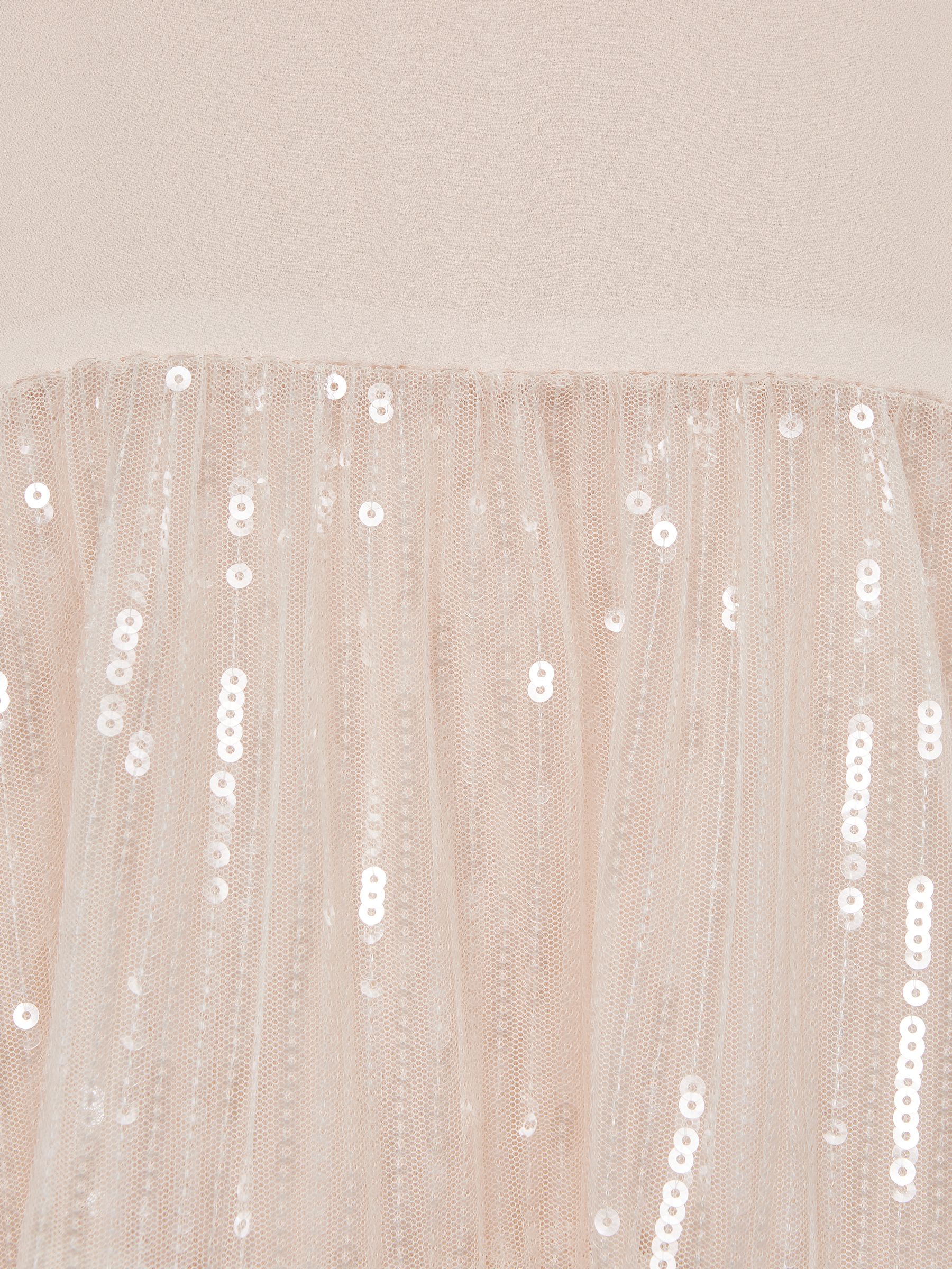 4-9 yrs Sequin Tiered Dress in Pale Pink - Image 6 of 6