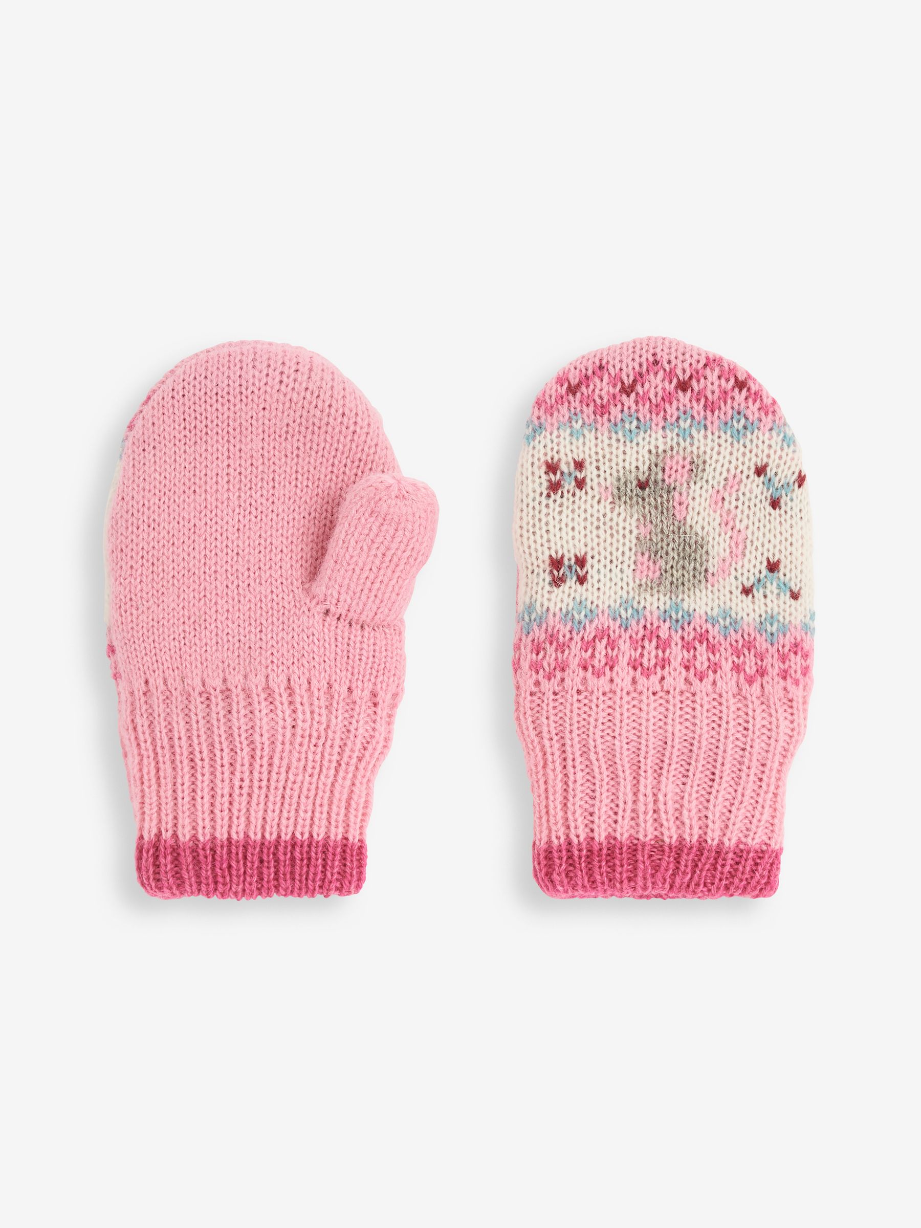 Pink Mouse Fairisle Pattern Mittens - Image 4 of 4