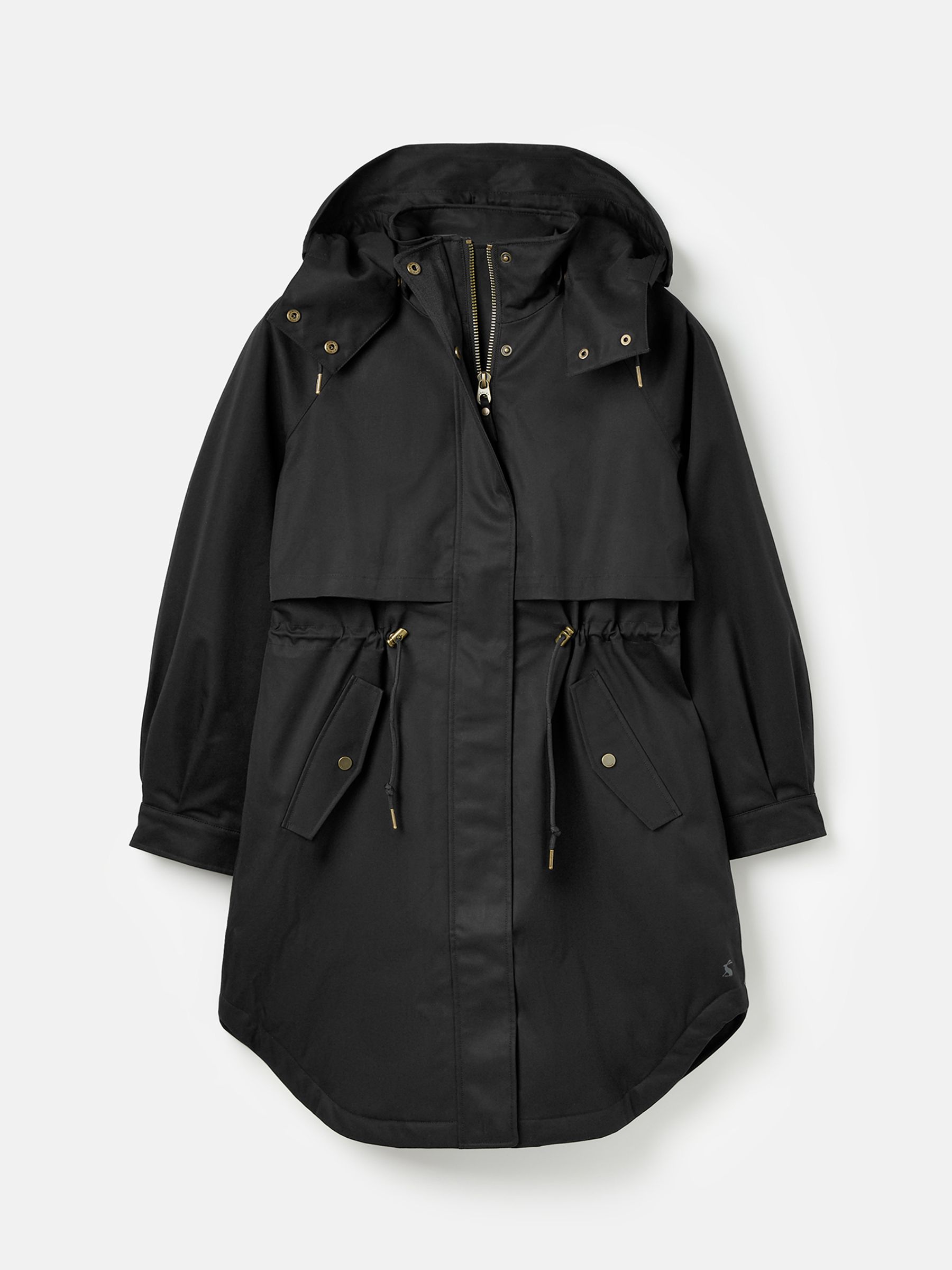 Langford Black Long Waterpoof Raincoat With Hood - Image 7 of 7
