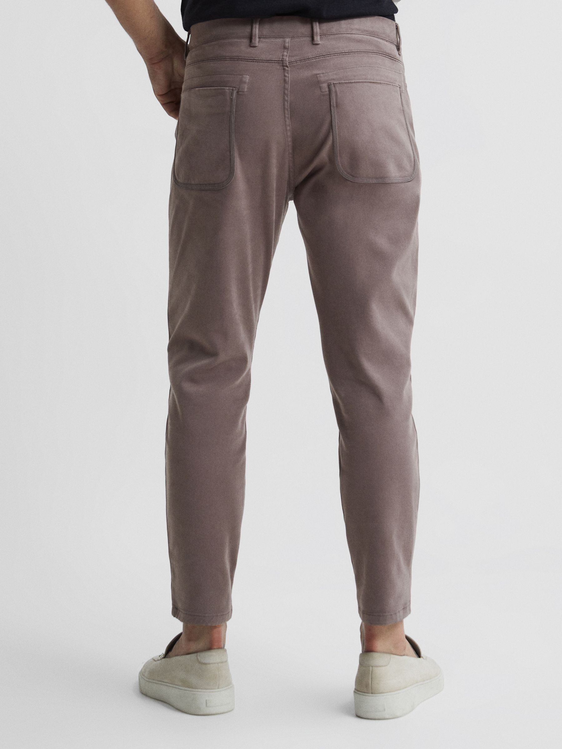 Brushed Cotton Relaxed Fit Trousers in Mushroom - Image 5 of 6