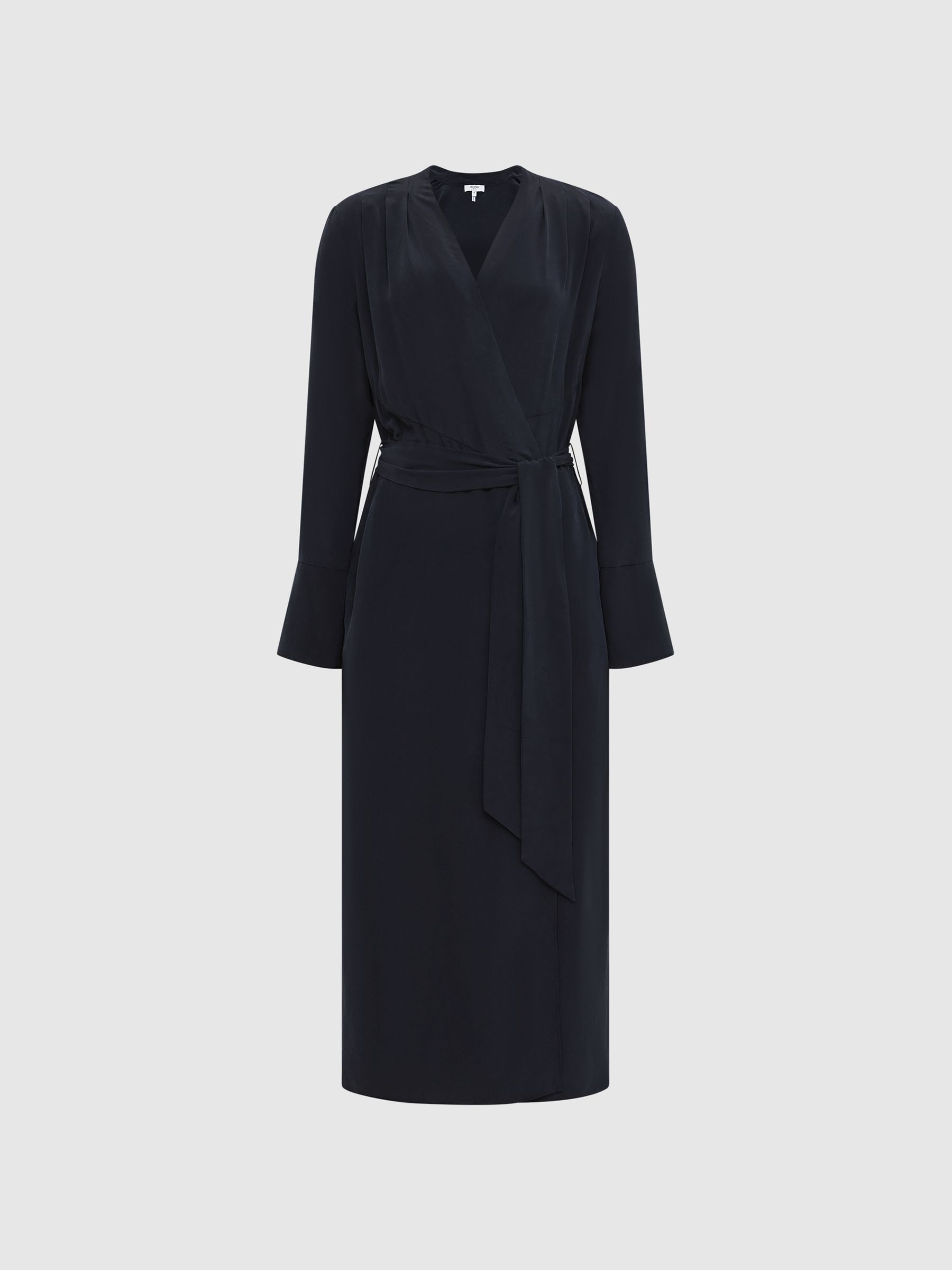 Silk Robe in Navy - Image 2 of 7
