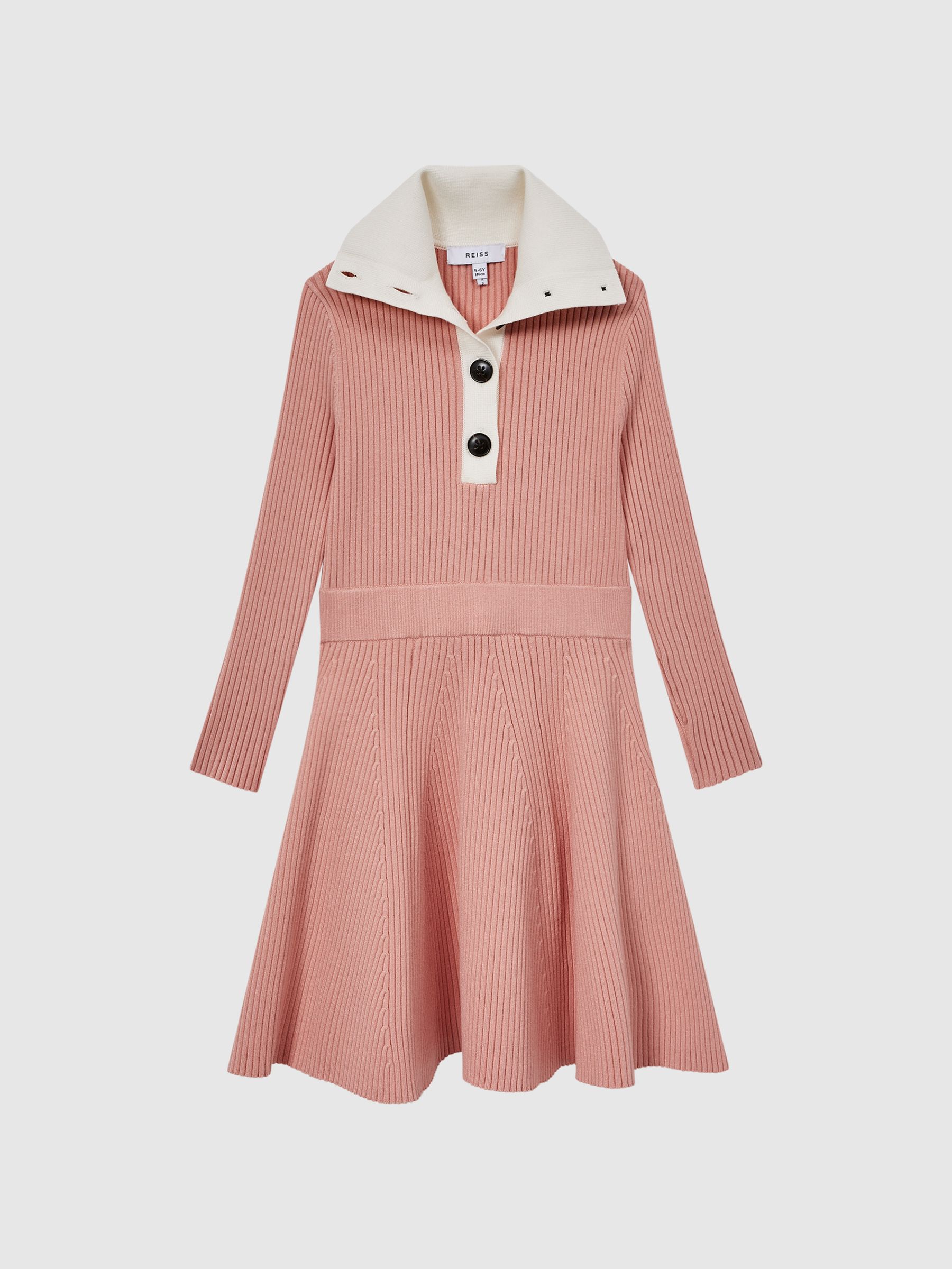 Junior Colourblock Knitted Dress in Pink - Image 2 of 6