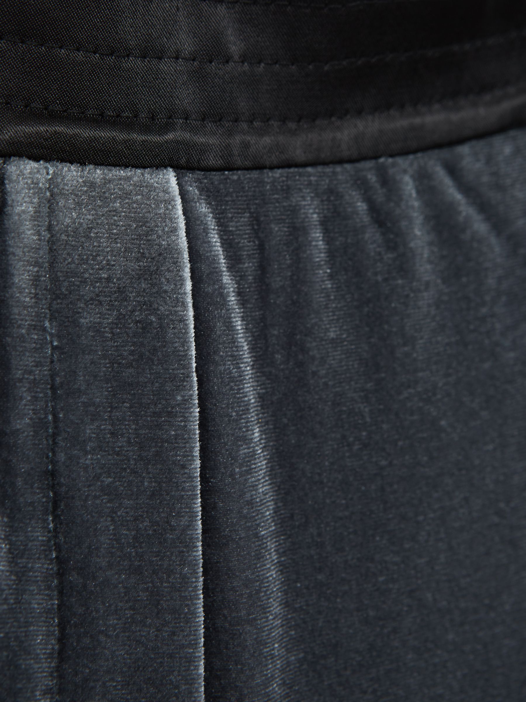 Senior Velvet Wide Leg Trousers in Silver - Image 6 of 6