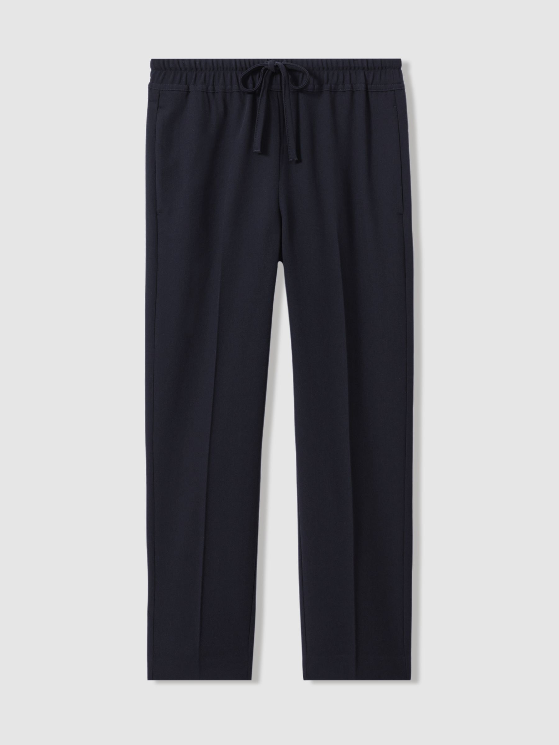 Petite Tapered Pull On Trousers in Navy - Image 2 of 6