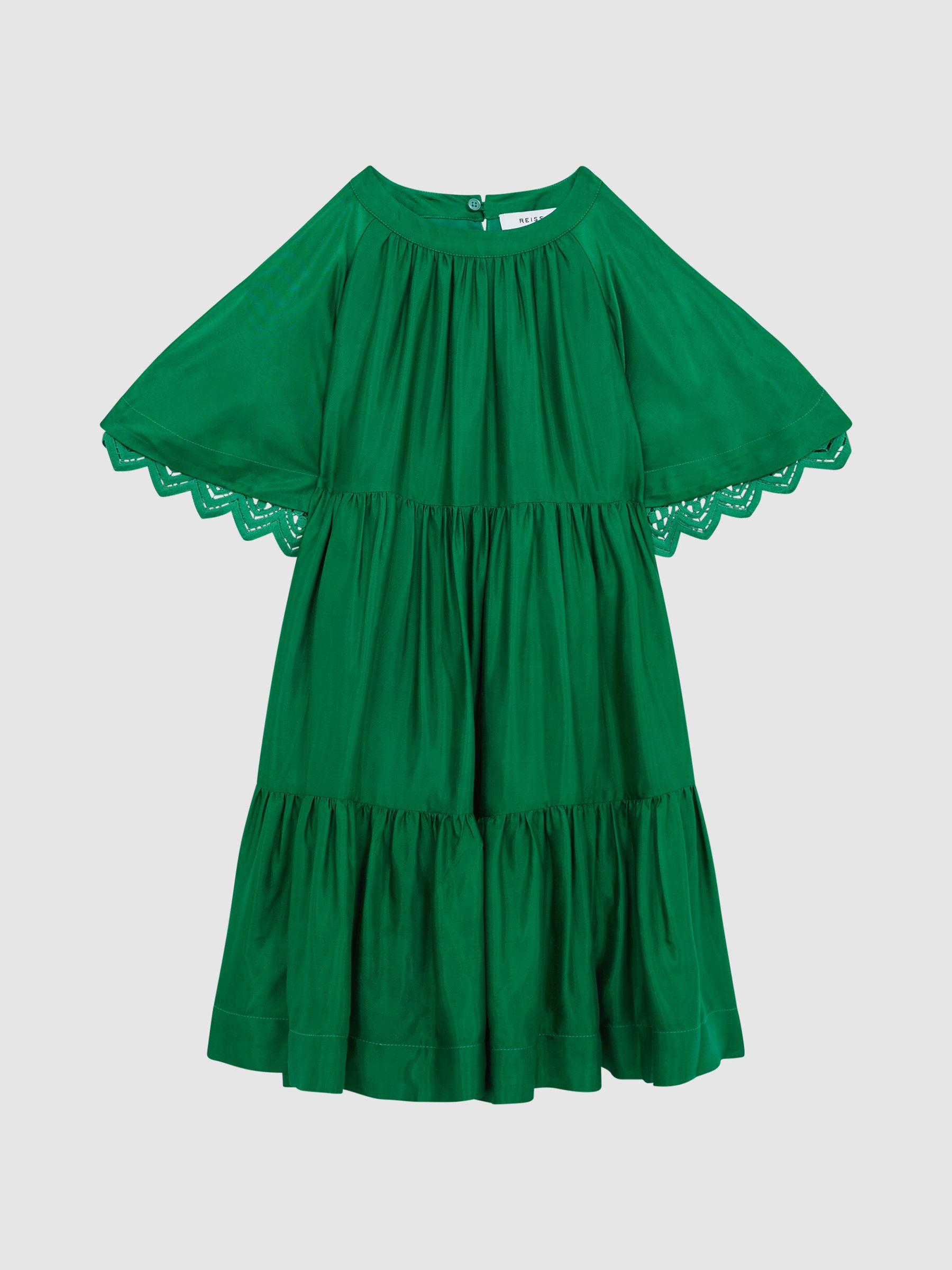 Junior Lace Sleeve Dress in Green - Image 2 of 8