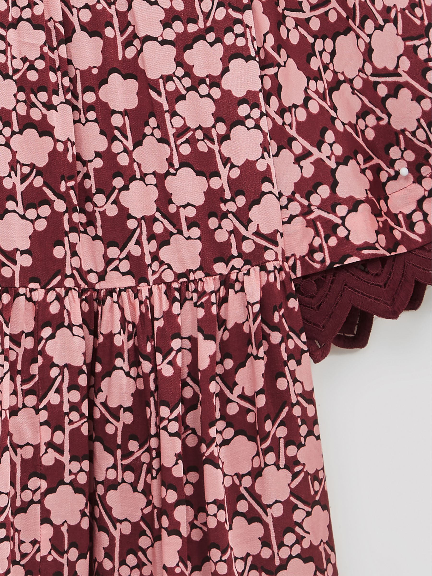 Senior Lace Sleeve Printed Dress in Pink Print - Image 8 of 8