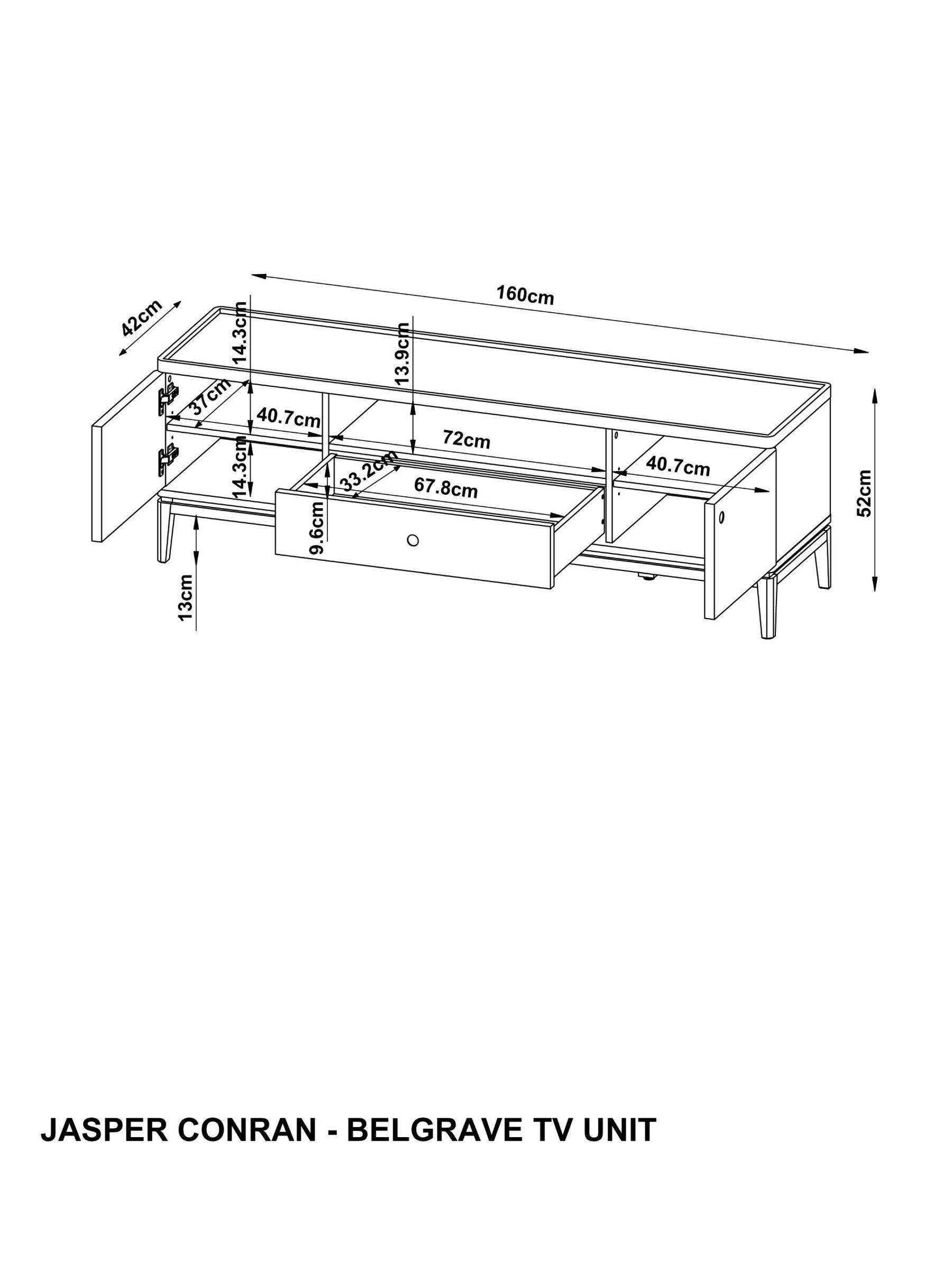 Jasper Conran London Belgrave Walnut Wide TV Unit - Image 9 of 9