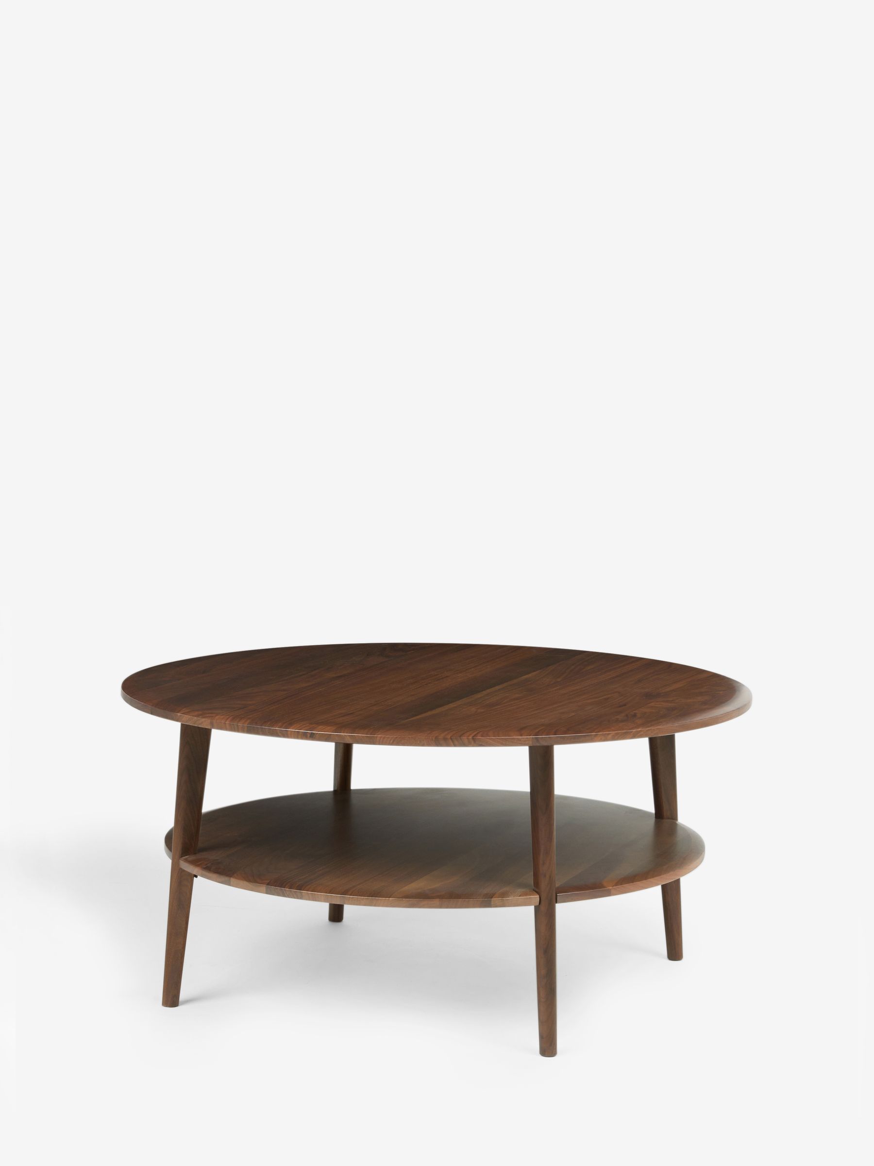 Jasper Conran London Brown Belgrave Walnut Round Coffee Table - Image 4 of 6