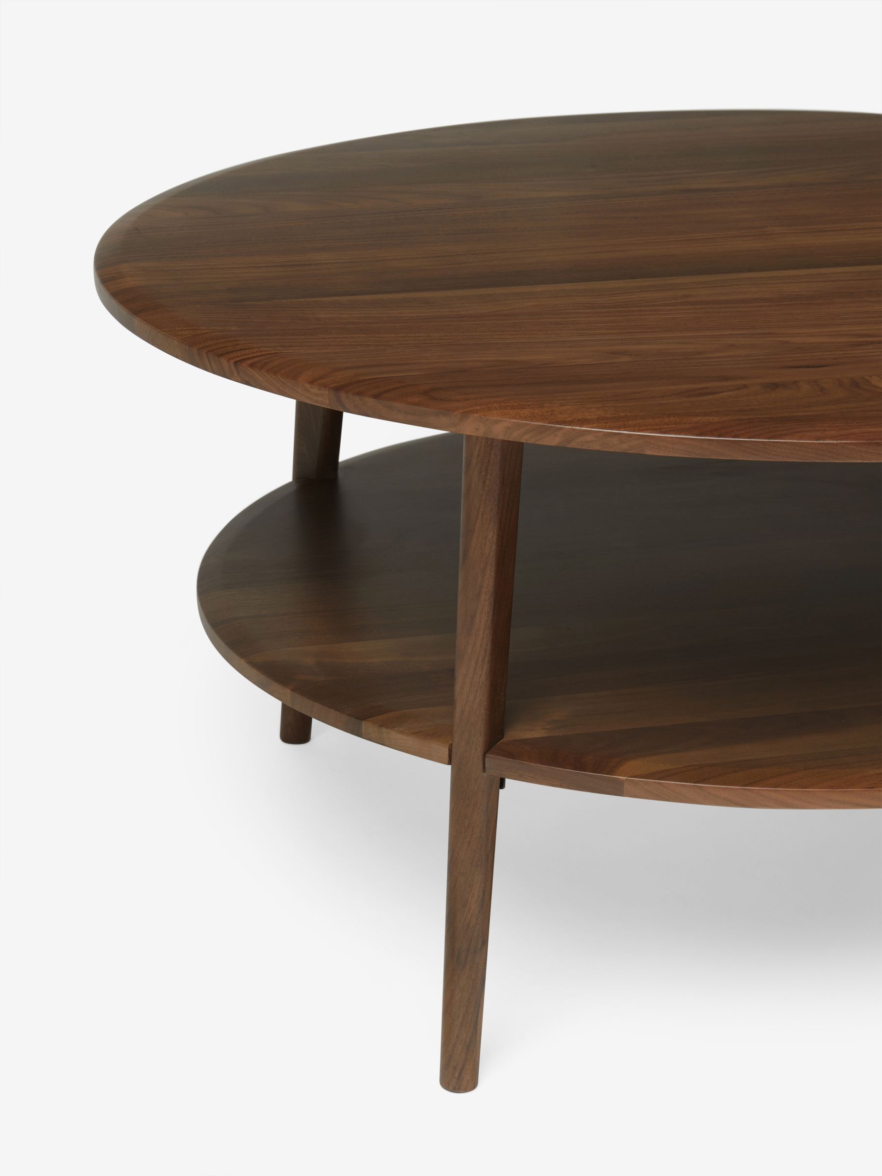 Jasper Conran London Brown Belgrave Walnut Round Coffee Table - Image 5 of 6