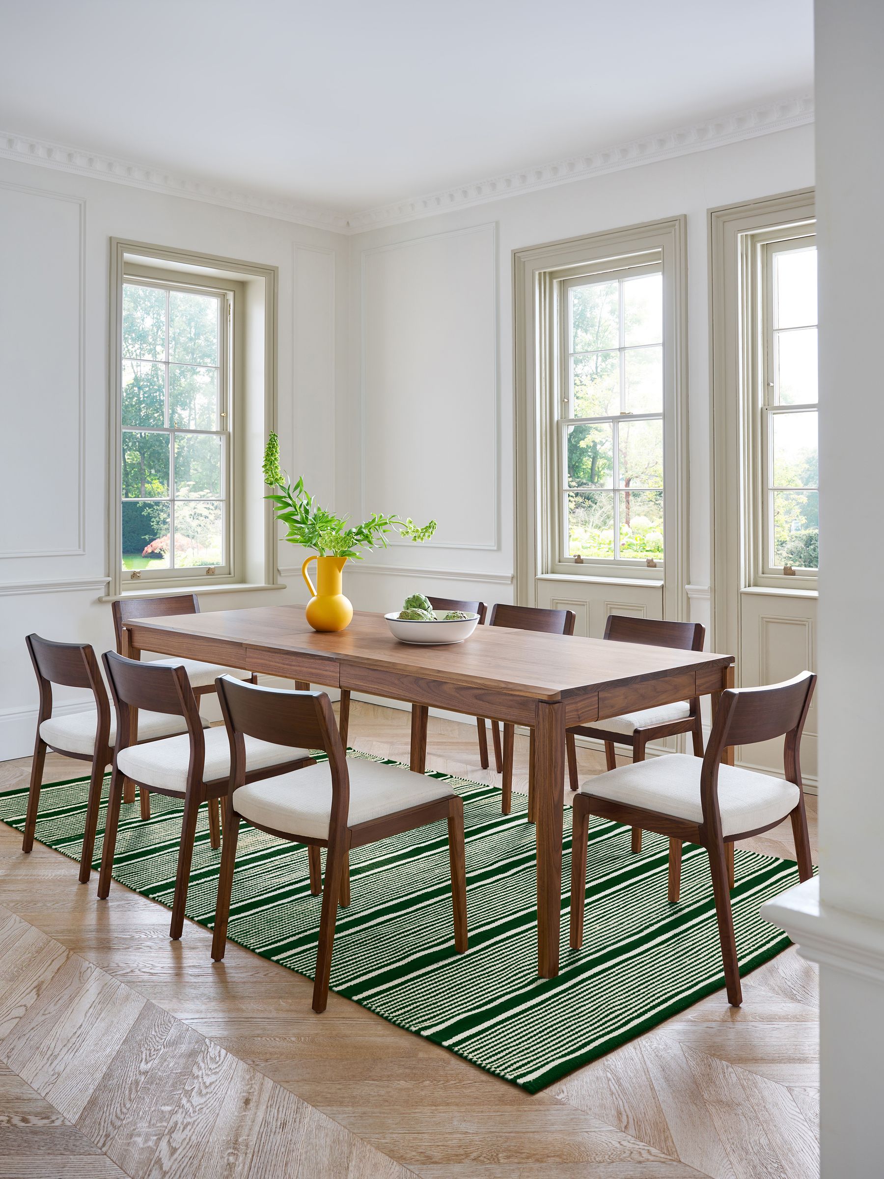 Jasper Conran London Brown Rectangular 6 to 8 Seater Belgrave Walnut Extending Dining Table - Image 2 of 8
