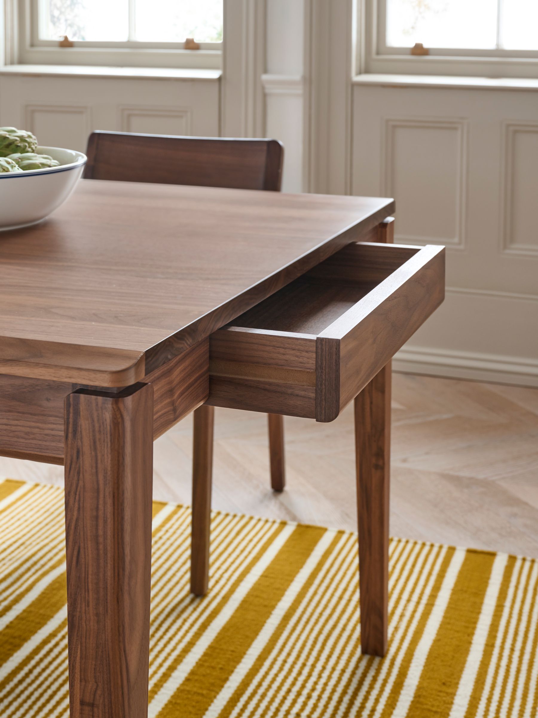 Jasper Conran London Brown Rectangular 6 to 8 Seater Belgrave Walnut Extending Dining Table - Image 3 of 8