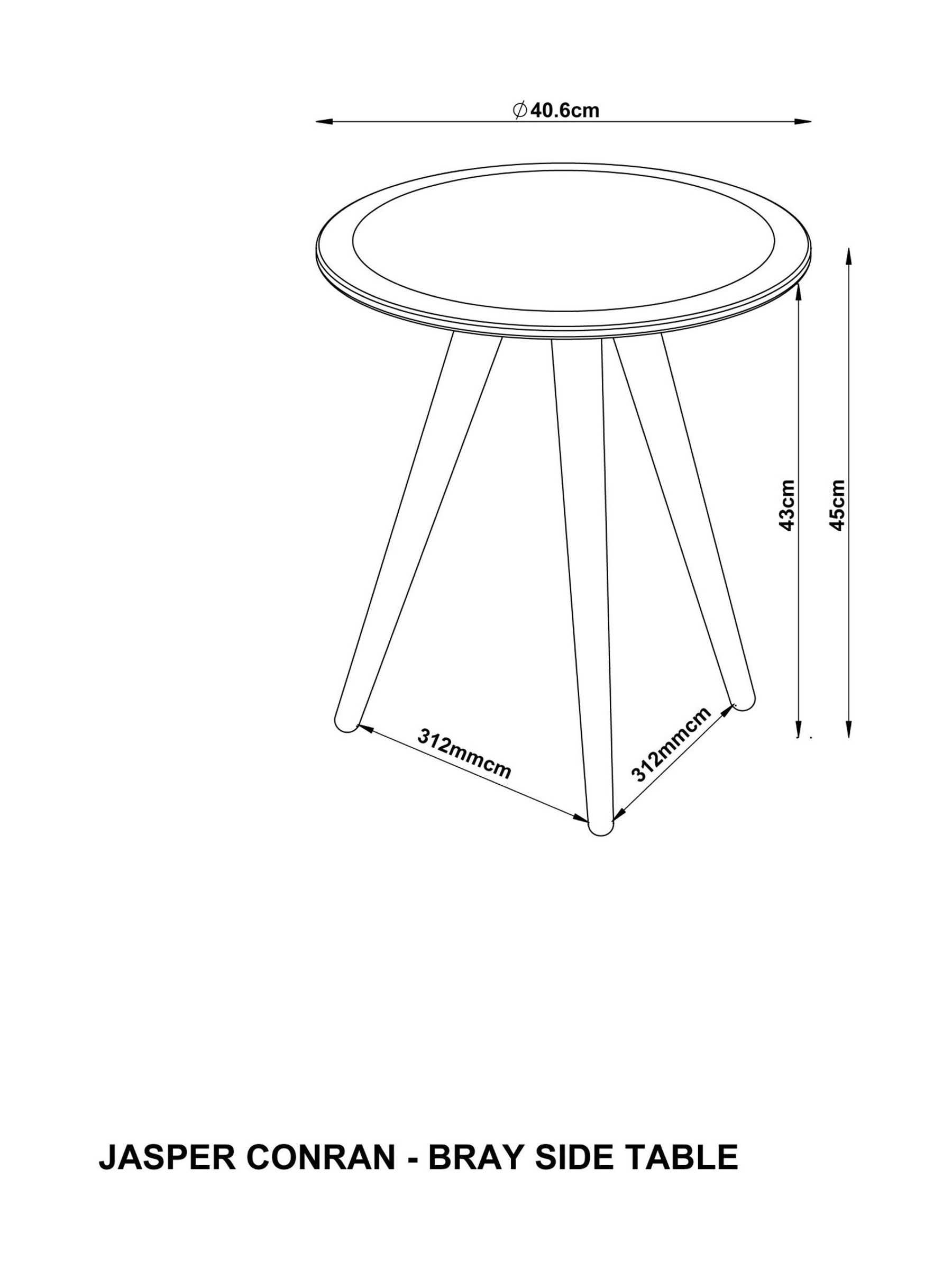 Jasper Conran London Brown Bray Side Table - Image 6 of 6